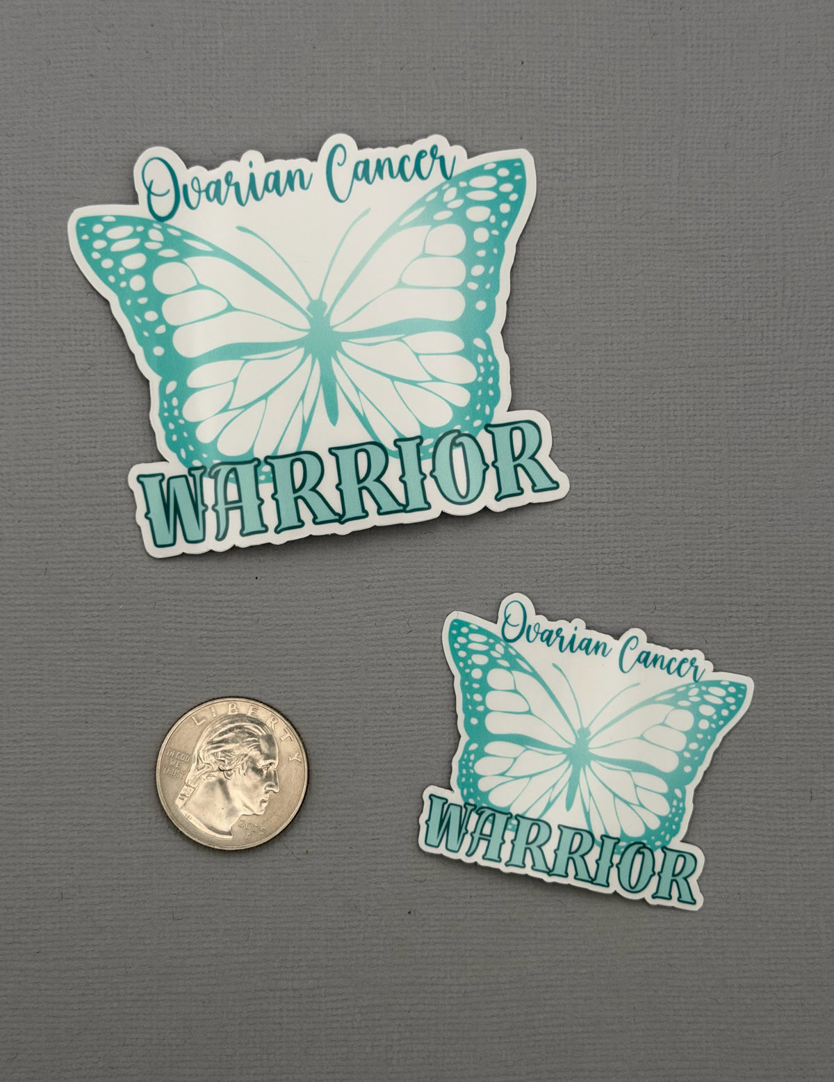 Ovarian Cancer Warrior Butterfly Sticker or Magnet