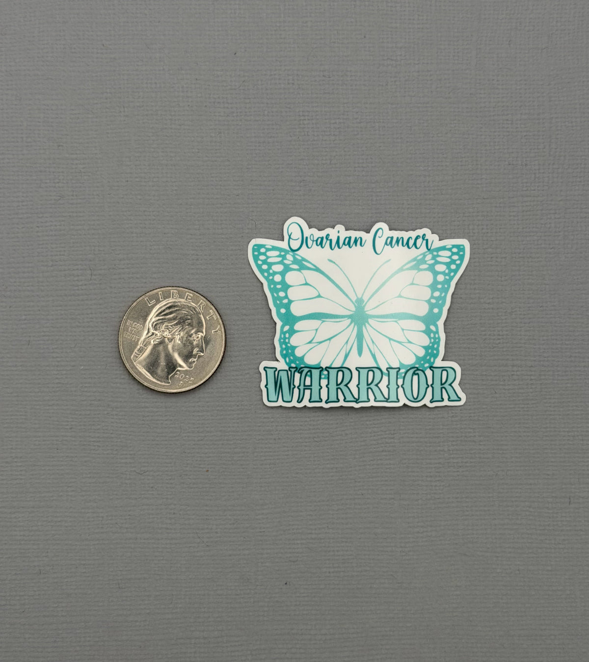 Ovarian Cancer Warrior Butterfly Sticker or Magnet