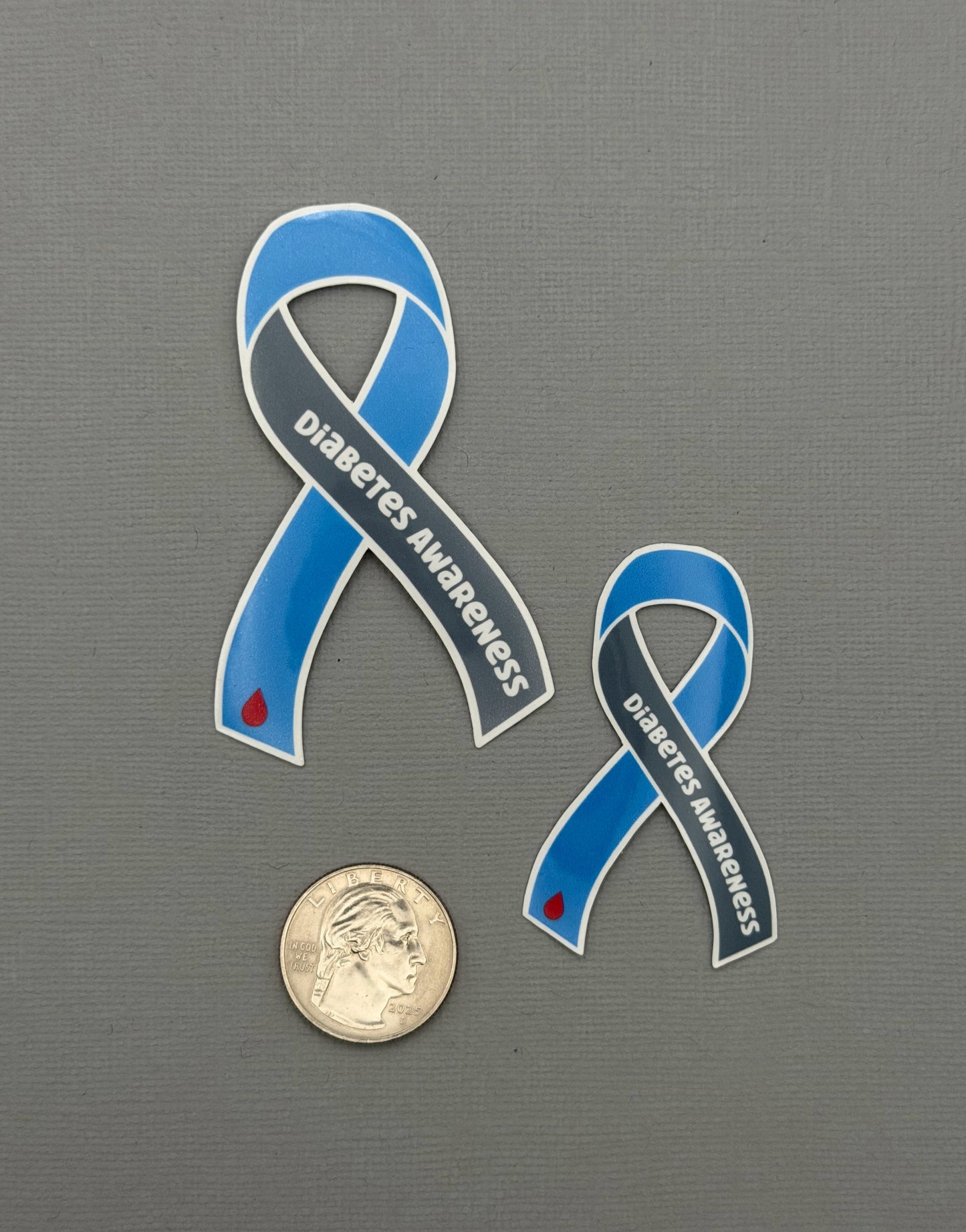 Diabetes Awareness Ribbon Sticker or Magnet