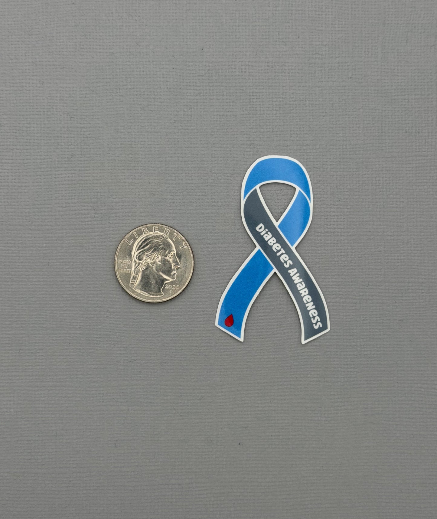 Diabetes Awareness Ribbon Sticker or Magnet