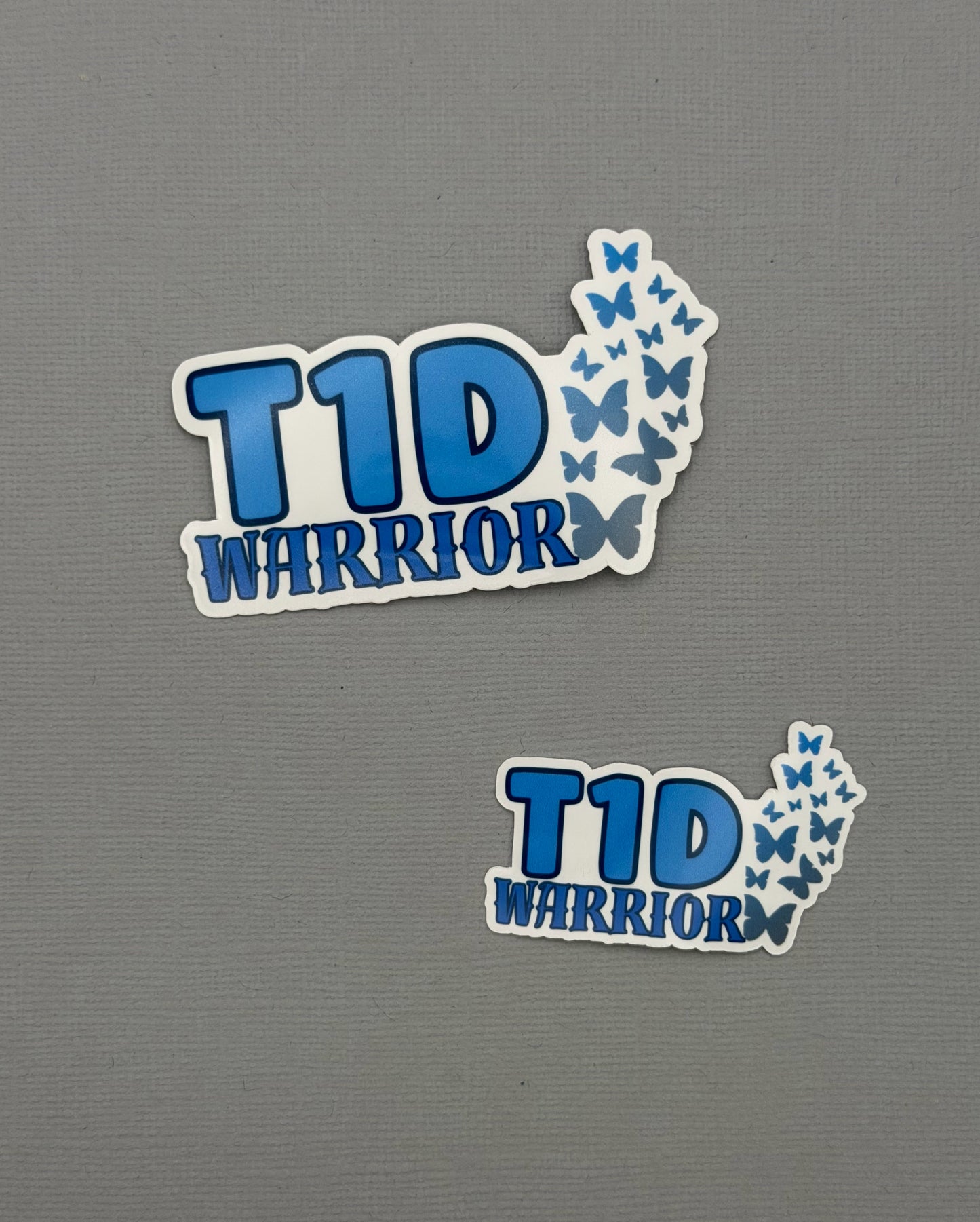 T1D Warrior with Butterflies Design Sticker or Magnet