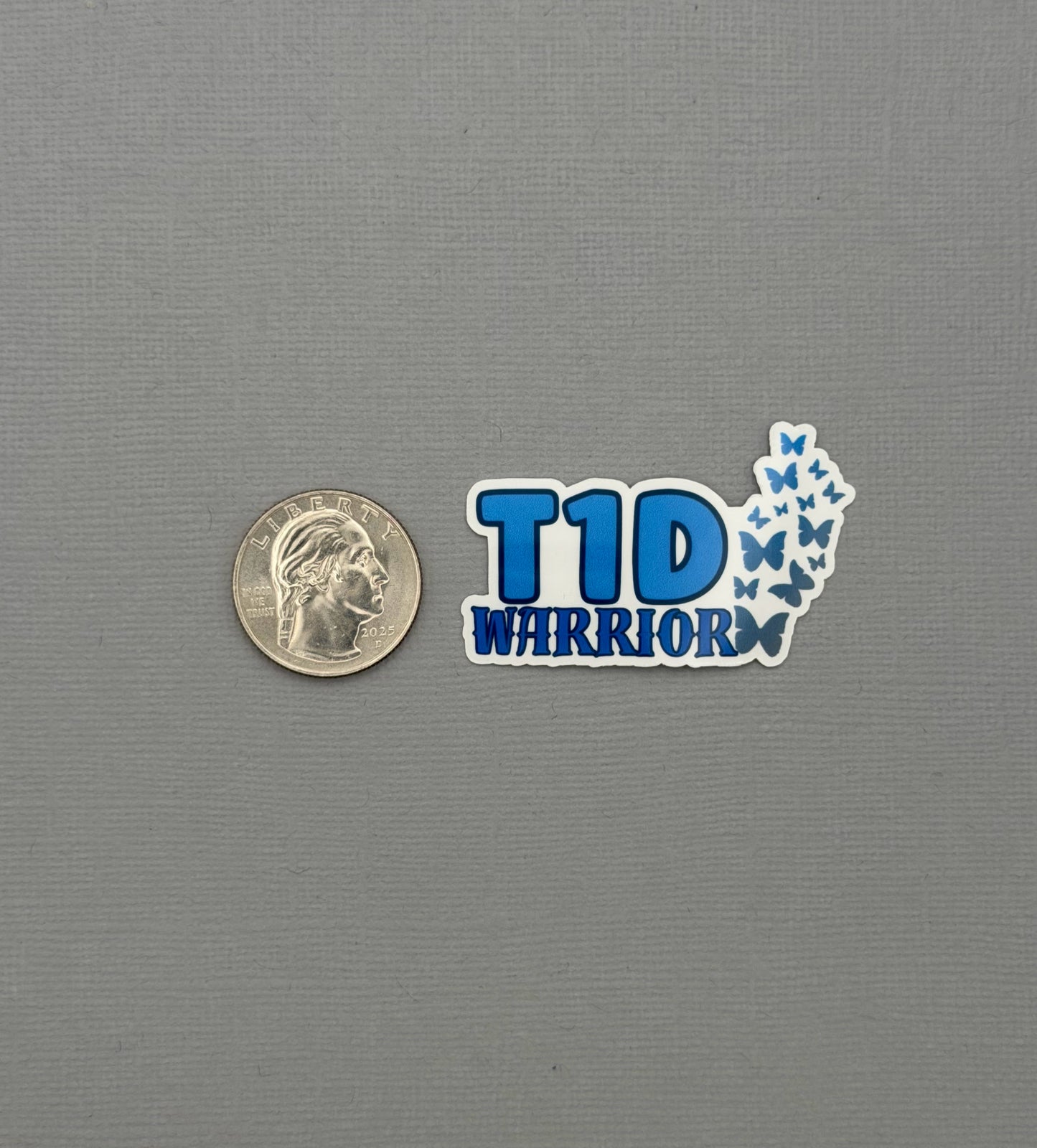 T1D Warrior with Butterflies Design Sticker or Magnet