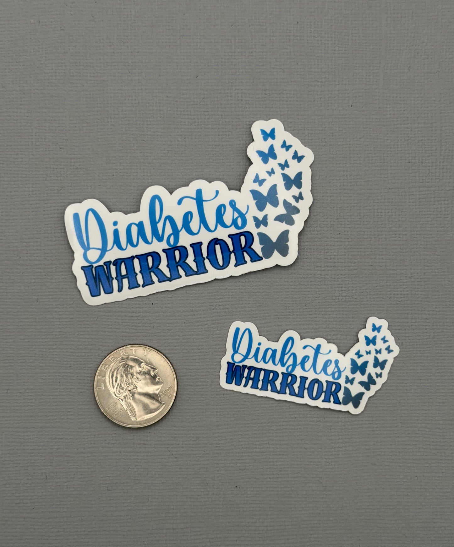 Diabetes Warrior Butterflies Sticker or Magnet