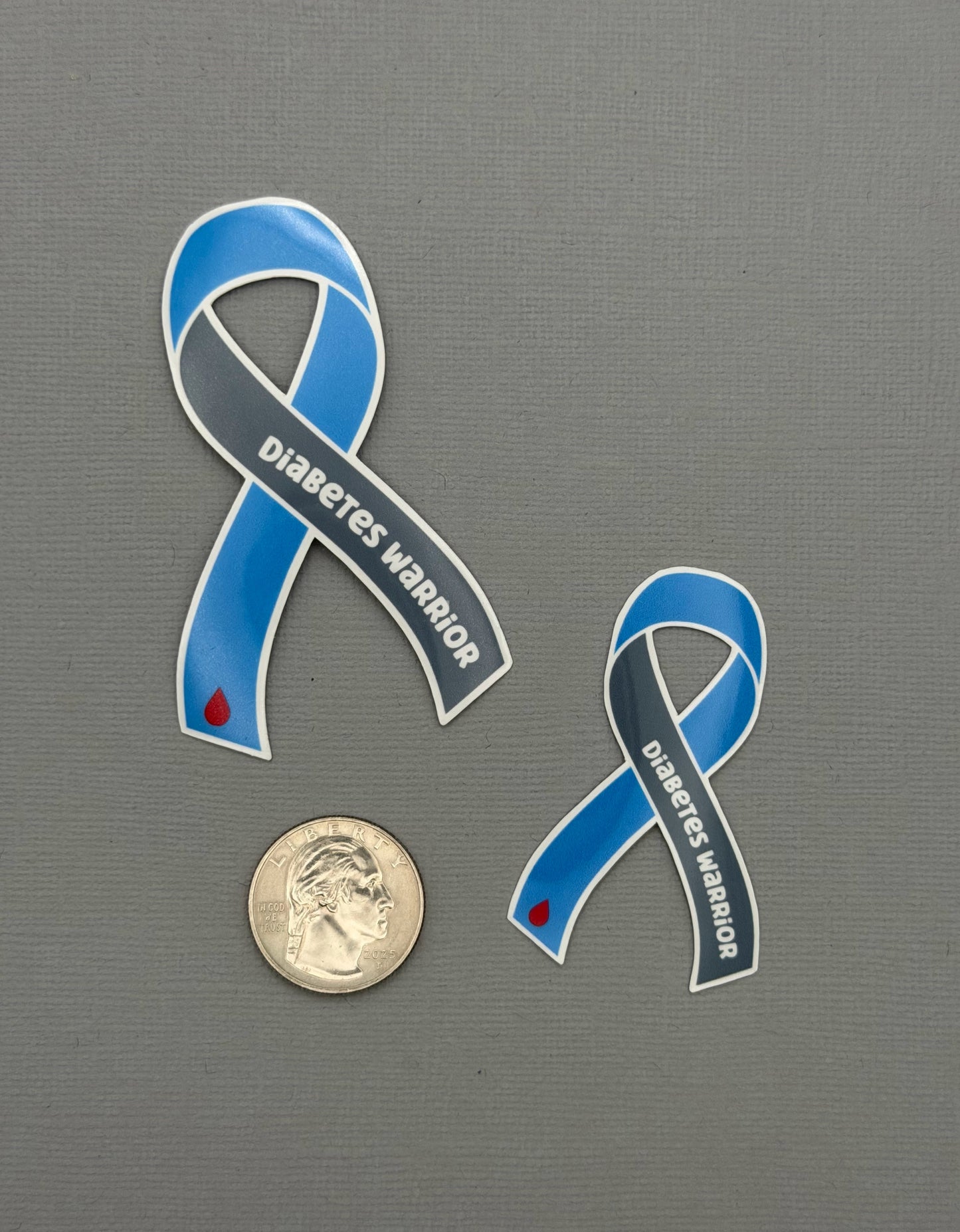 Diabetes Warrior Ribbon Sticker or Magnet