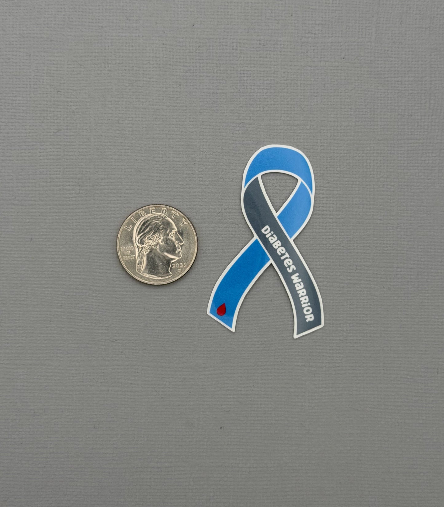 Diabetes Warrior Ribbon Sticker or Magnet