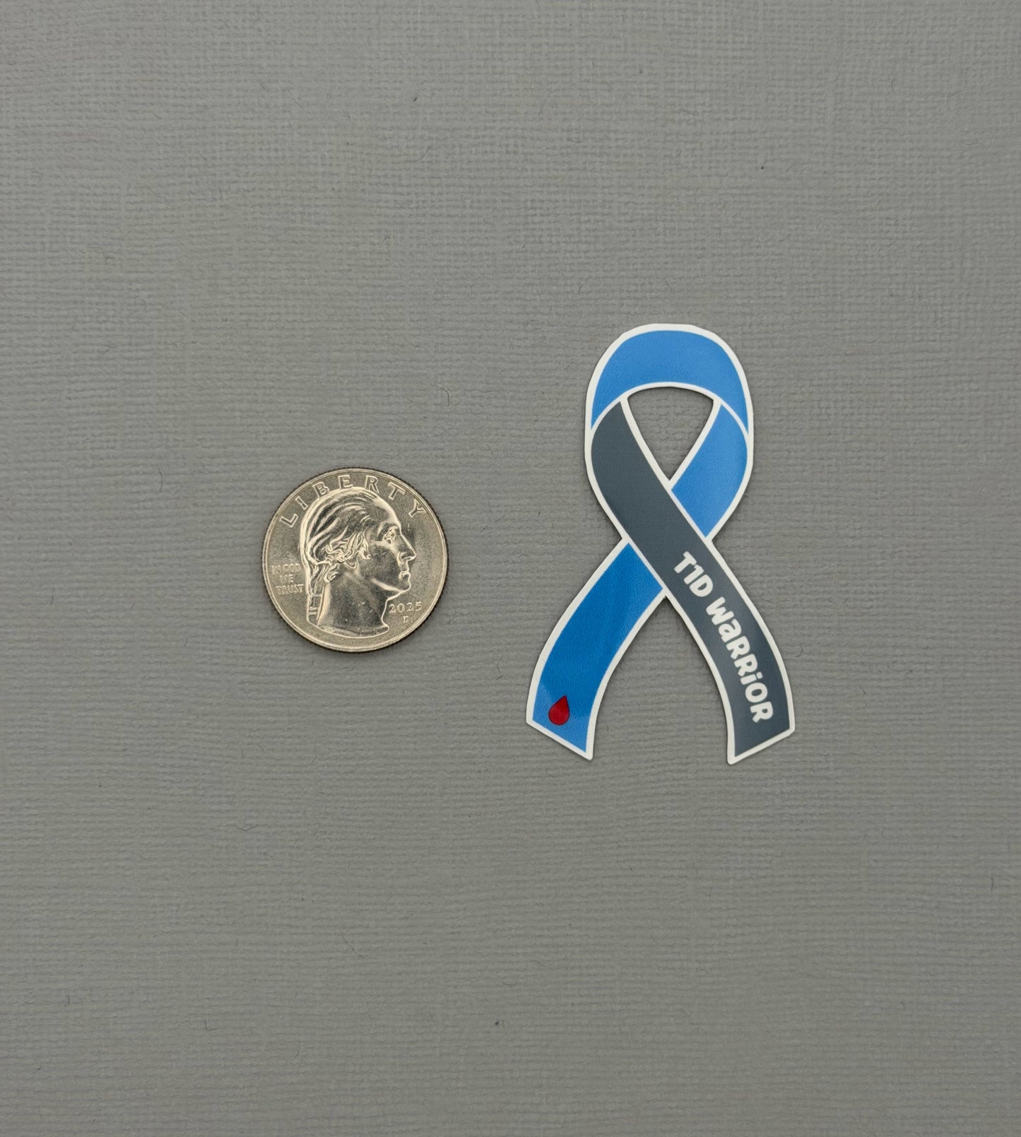 T1D Warrior Ribbon Sticker or Magnet