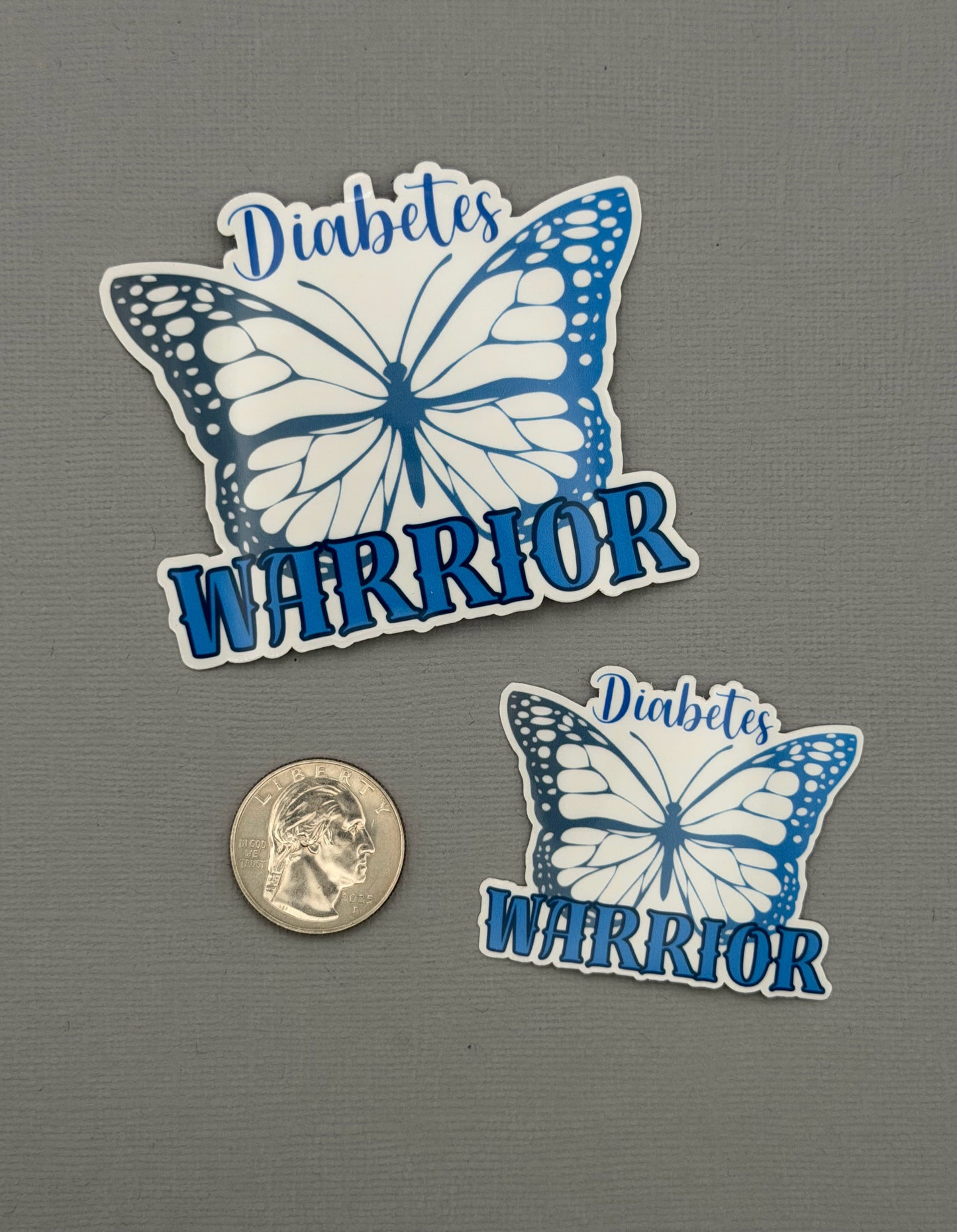 Diabetes Warrior Butterfly Sticker or Magnet