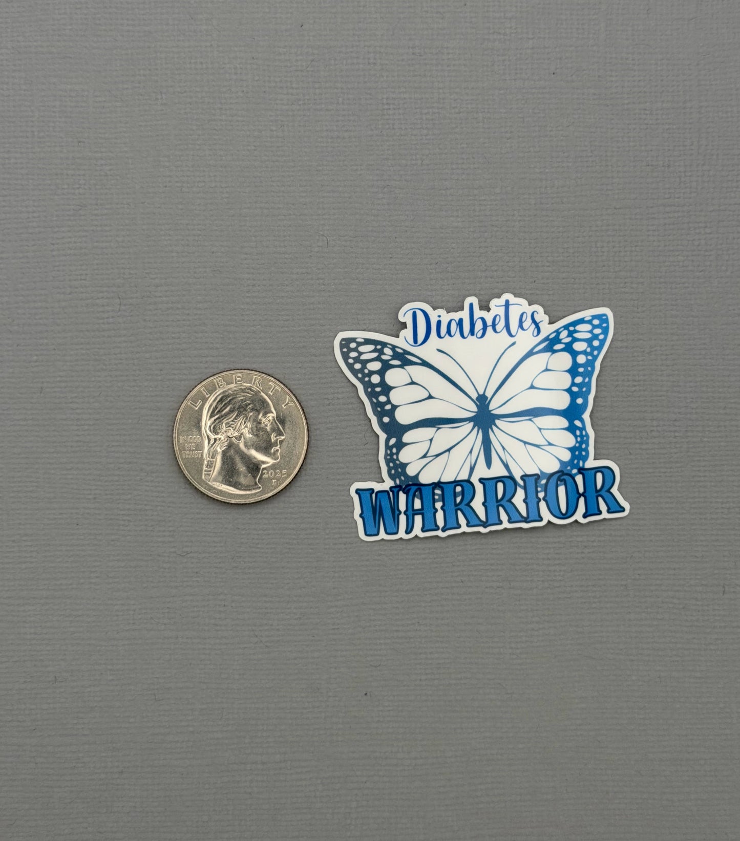 Diabetes Warrior Butterfly Sticker or Magnet
