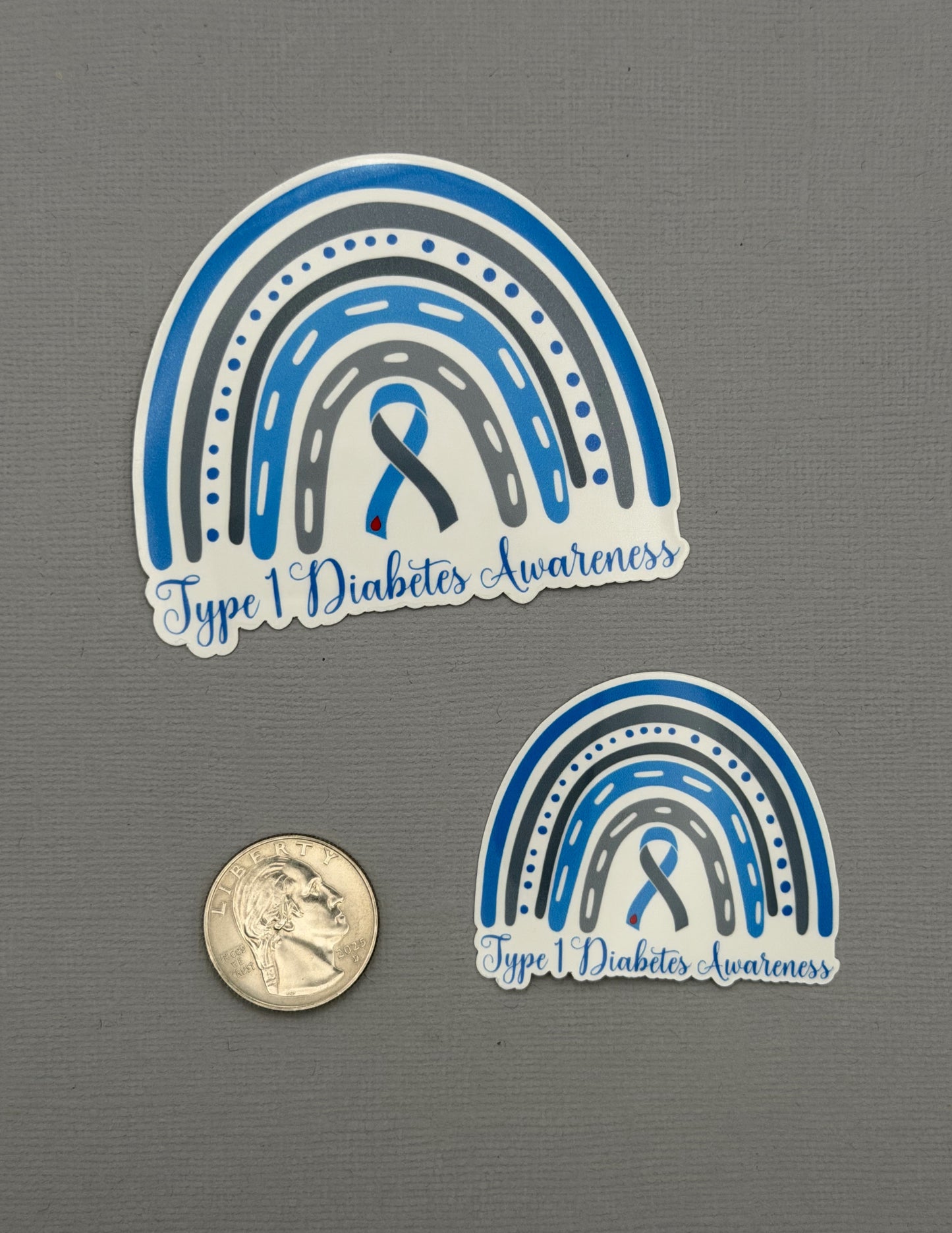 Type 1 Diabetes Awareness Rainbow Sticker or Magnet