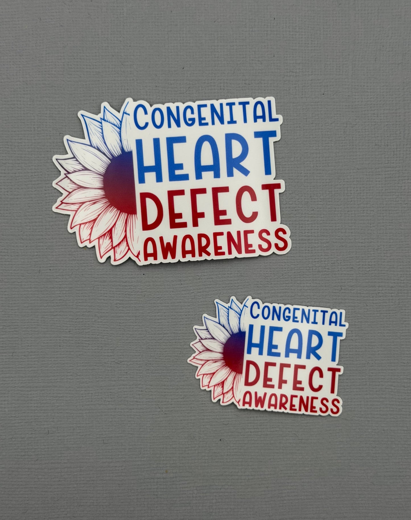 Congenital Heart Defect Awareness Sunflower Sticker or Magnet