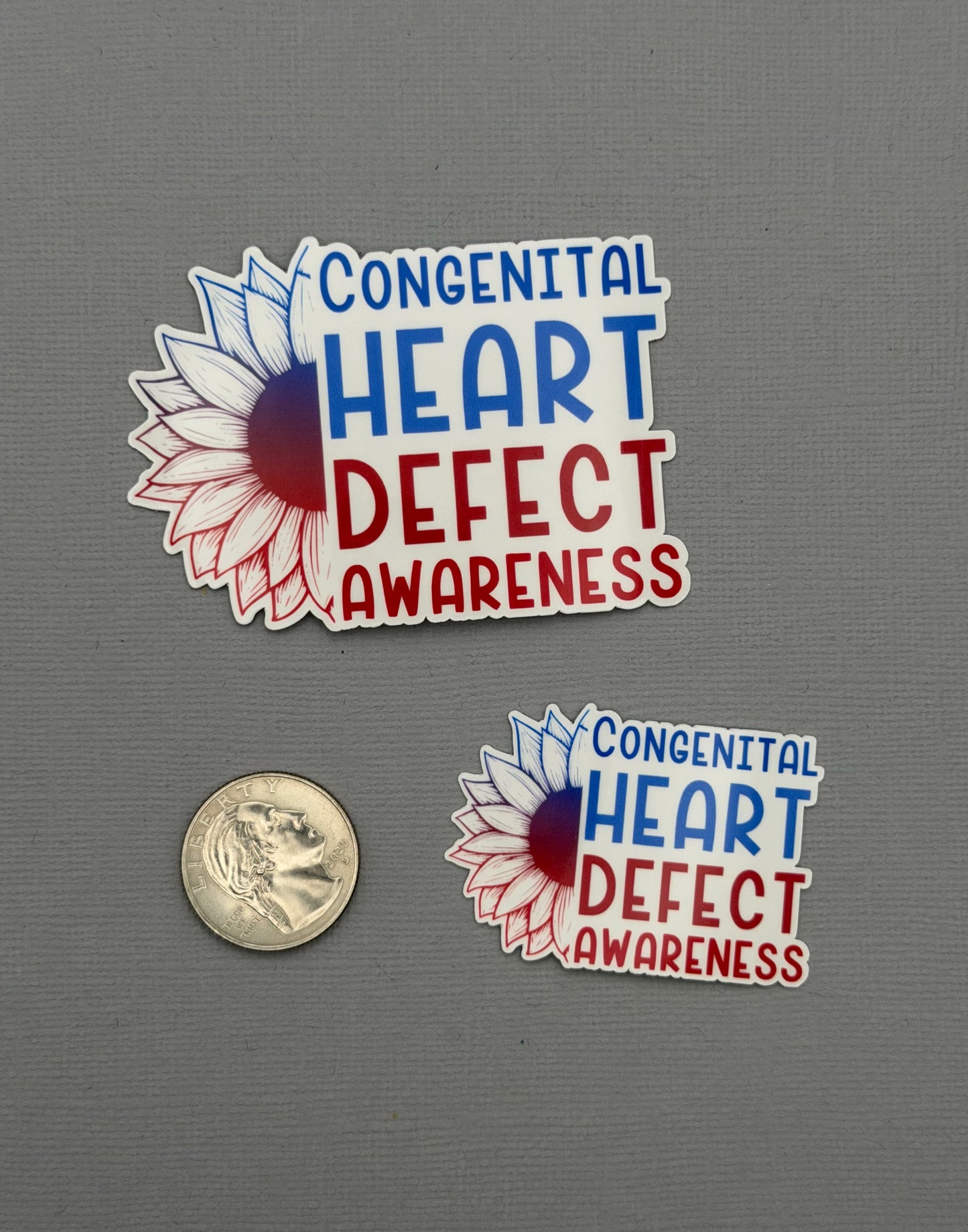 Congenital Heart Defect Awareness Sunflower Sticker or Magnet