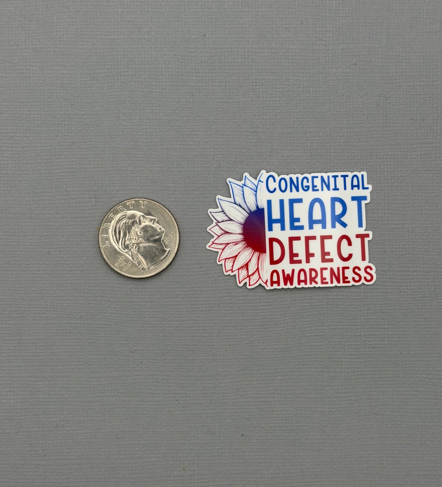 Congenital Heart Defect Awareness Sunflower Sticker or Magnet