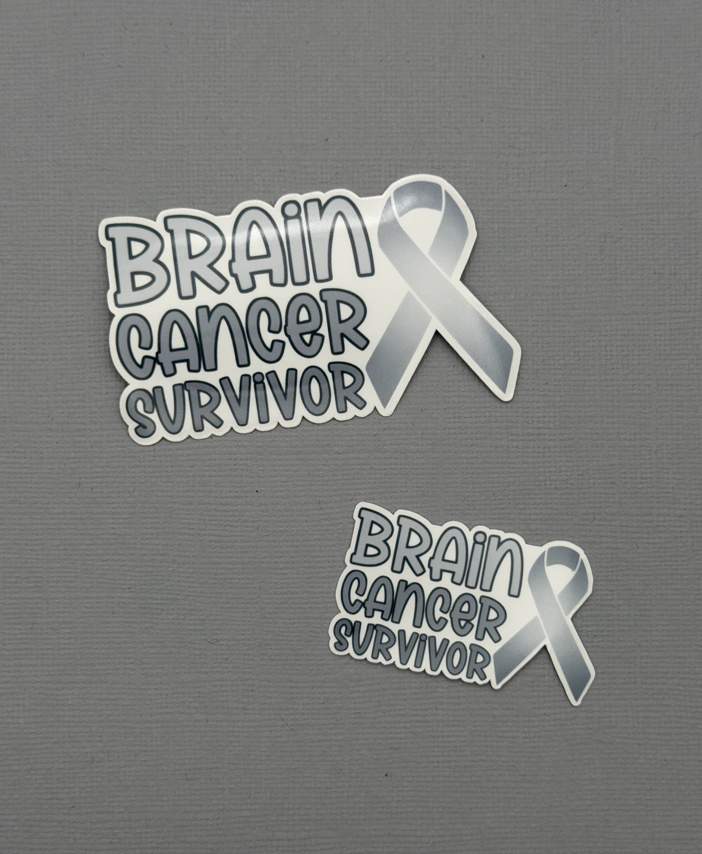 Brain Cancer Survivor with Ribbon Sticker or Magnet
