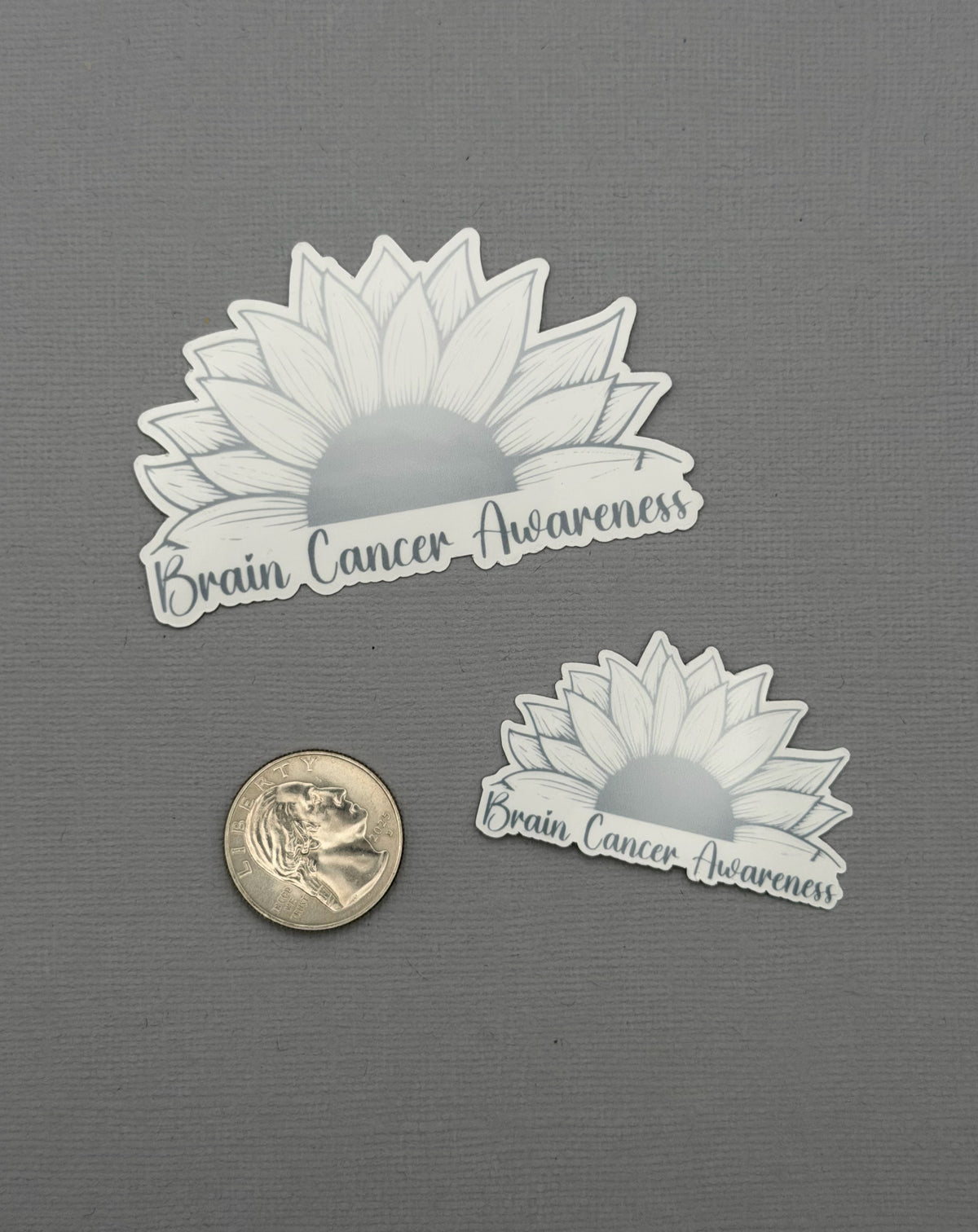 Brain Cancer Awareness Sunflower Sticker or Magnet
