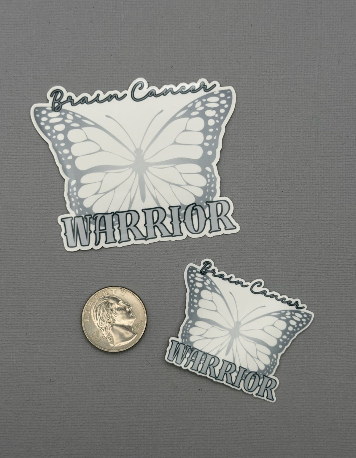 Brain Cancer Warrior Butterfly Sticker or Magnet