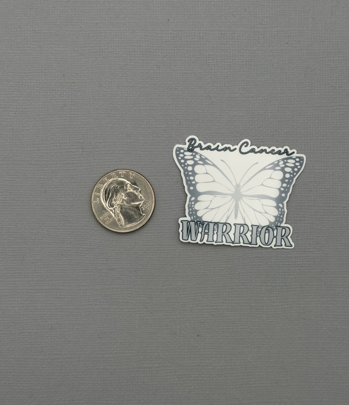 Brain Cancer Warrior Butterfly Sticker or Magnet