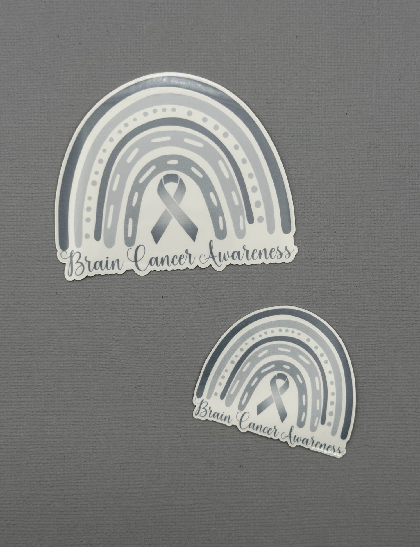 Brain Cancer Awareness Rainbow Sticker or Magnet