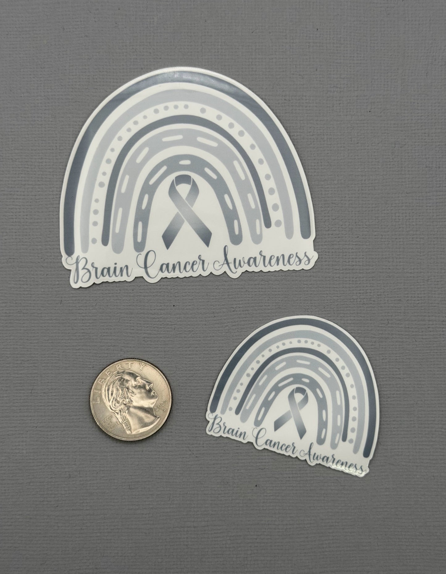 Brain Cancer Awareness Rainbow Sticker or Magnet
