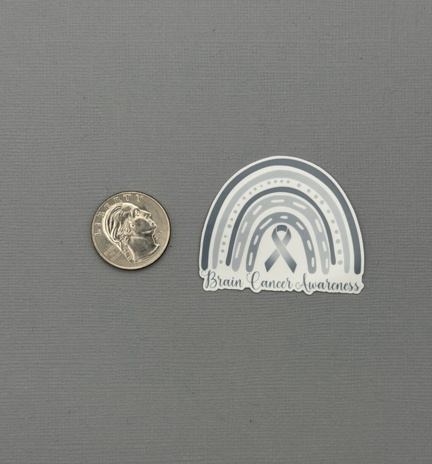 Brain Cancer Awareness Rainbow Sticker or Magnet
