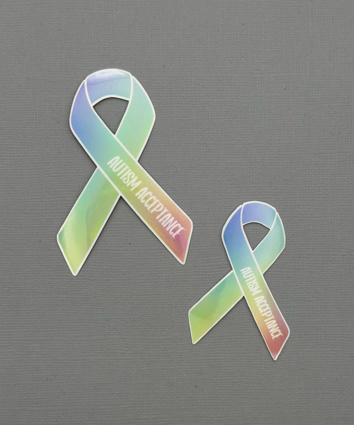 Autism Acceptance Ribbon Holographic Sticker or Magnet