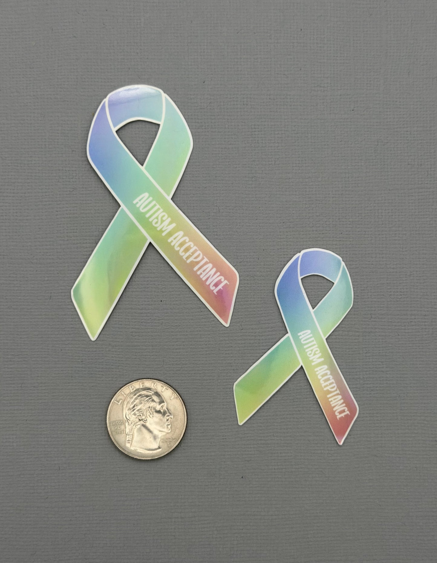 Autism Acceptance Ribbon Holographic Sticker or Magnet