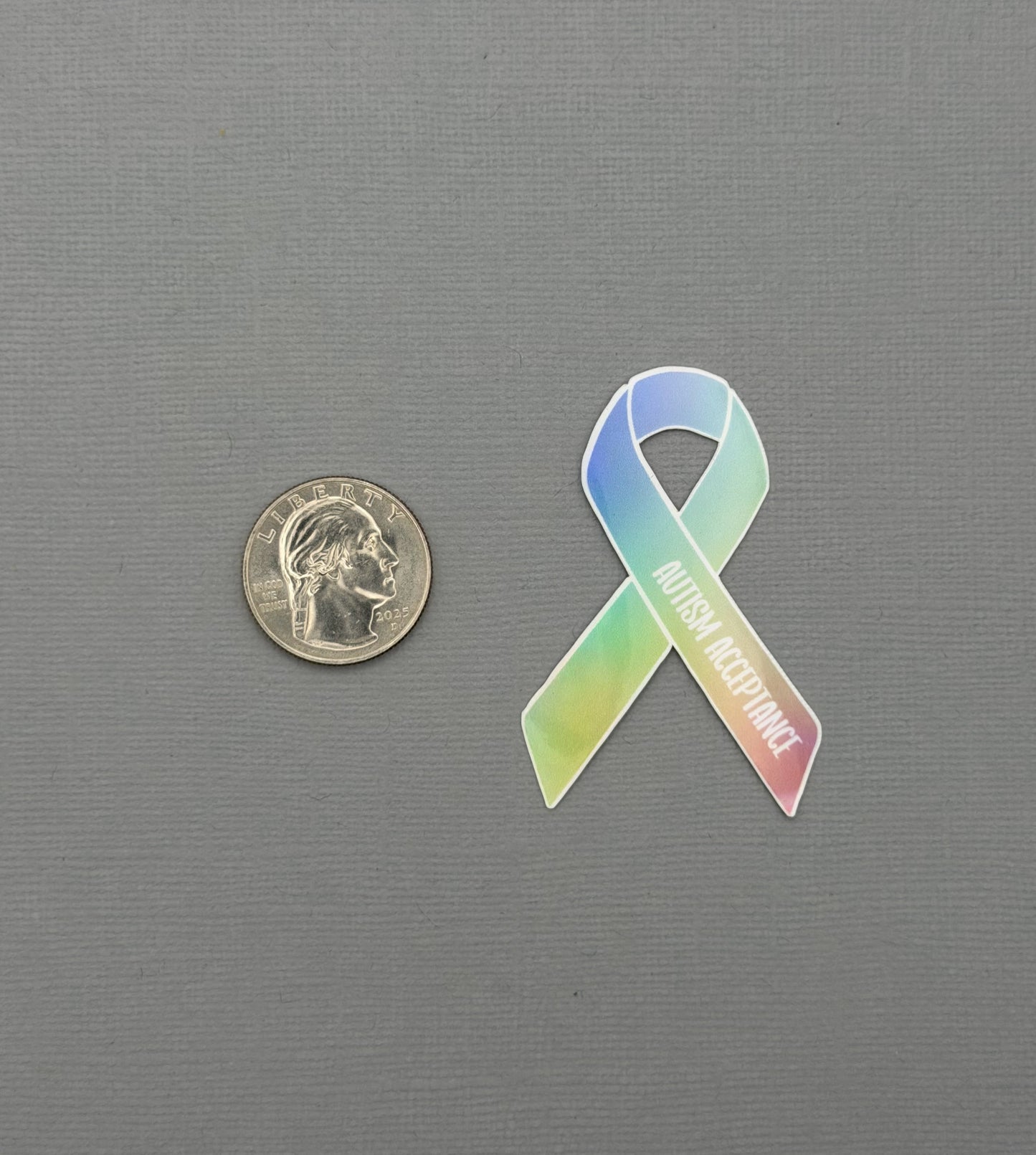 Autism Acceptance Ribbon Holographic Sticker or Magnet