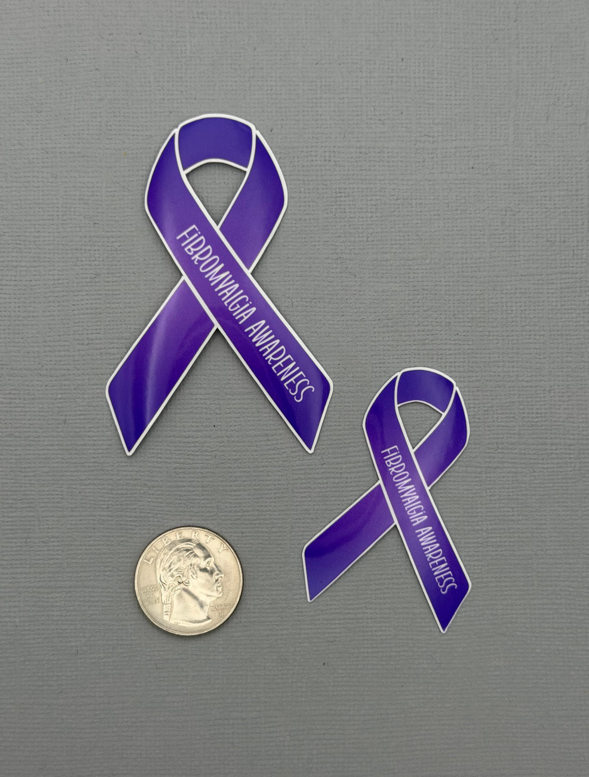 Fibromyalgia Awareness Ribbon Sticker or Magnet