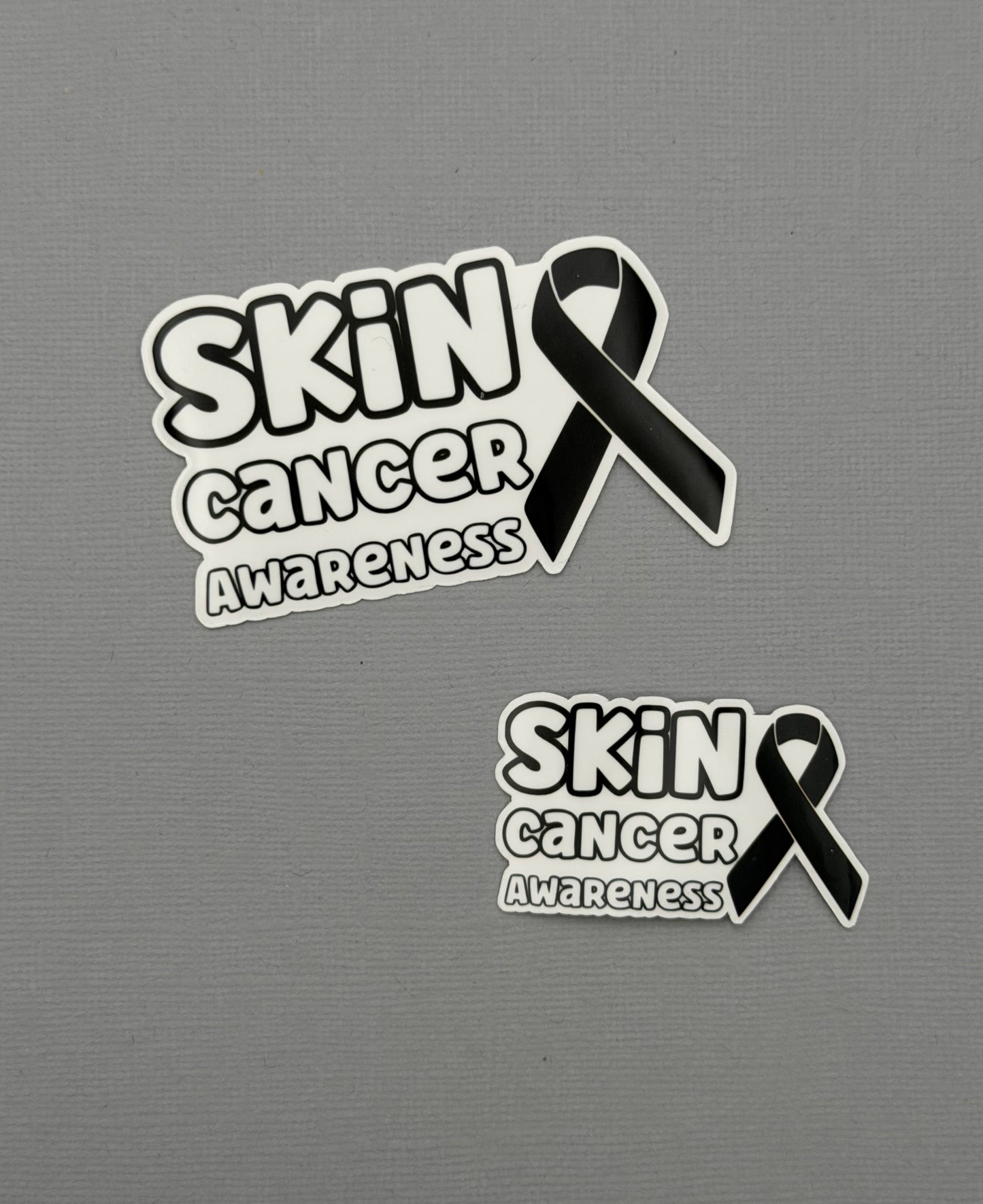 Skin Cancer Awareness with Ribbon Sticker or Magnet