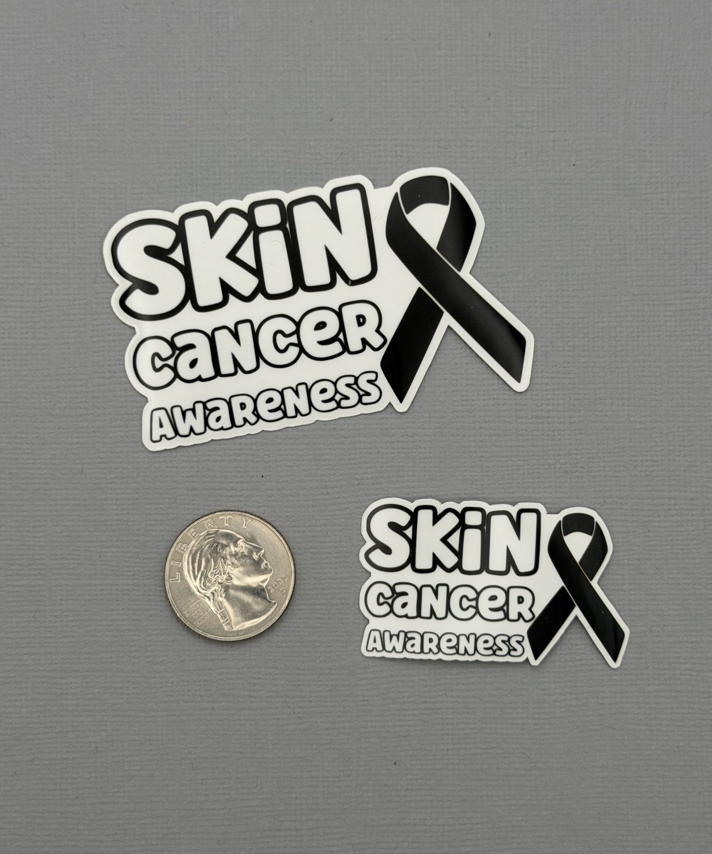 Skin Cancer Awareness with Ribbon Sticker or Magnet