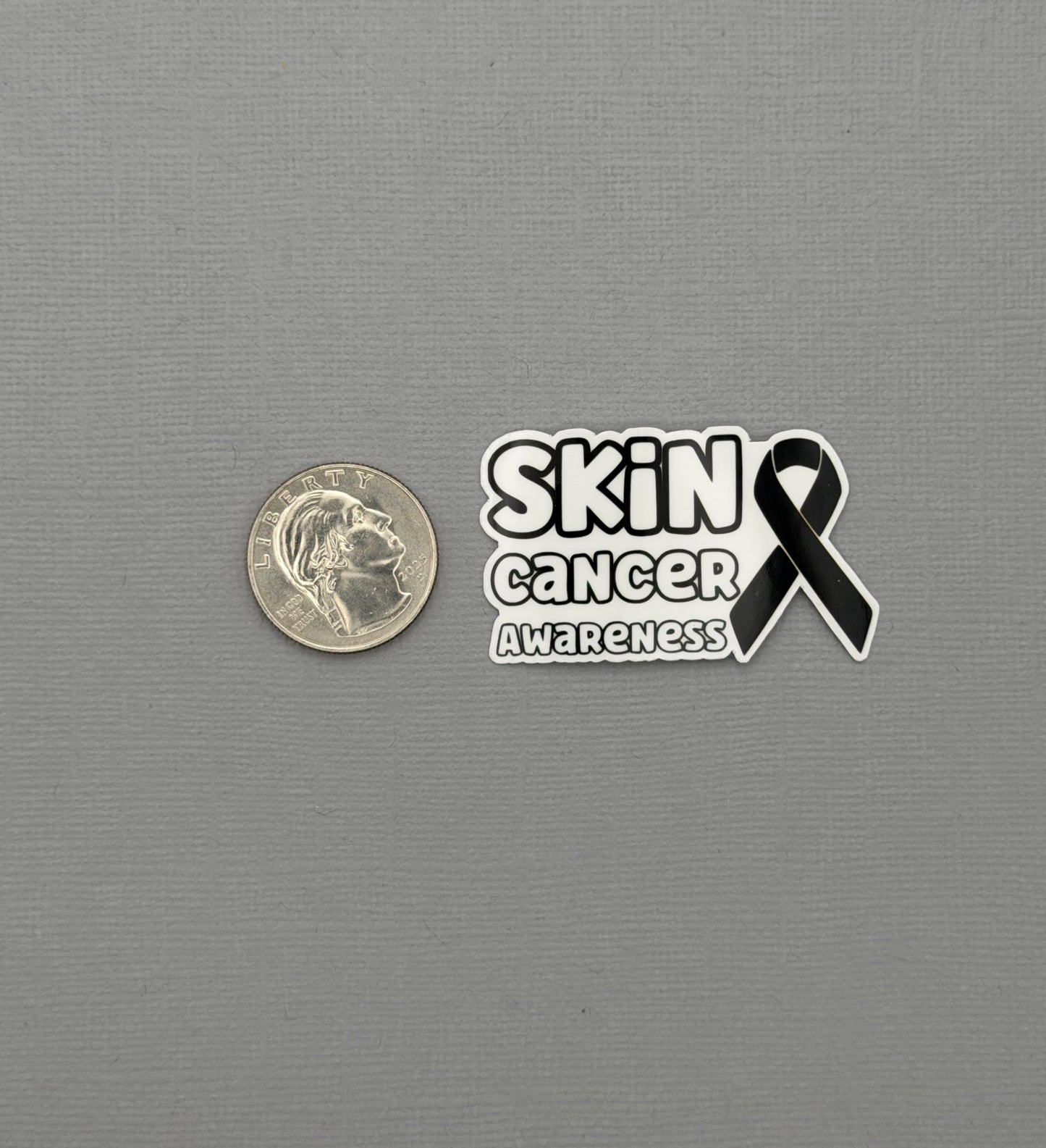 Skin Cancer Awareness with Ribbon Sticker or Magnet