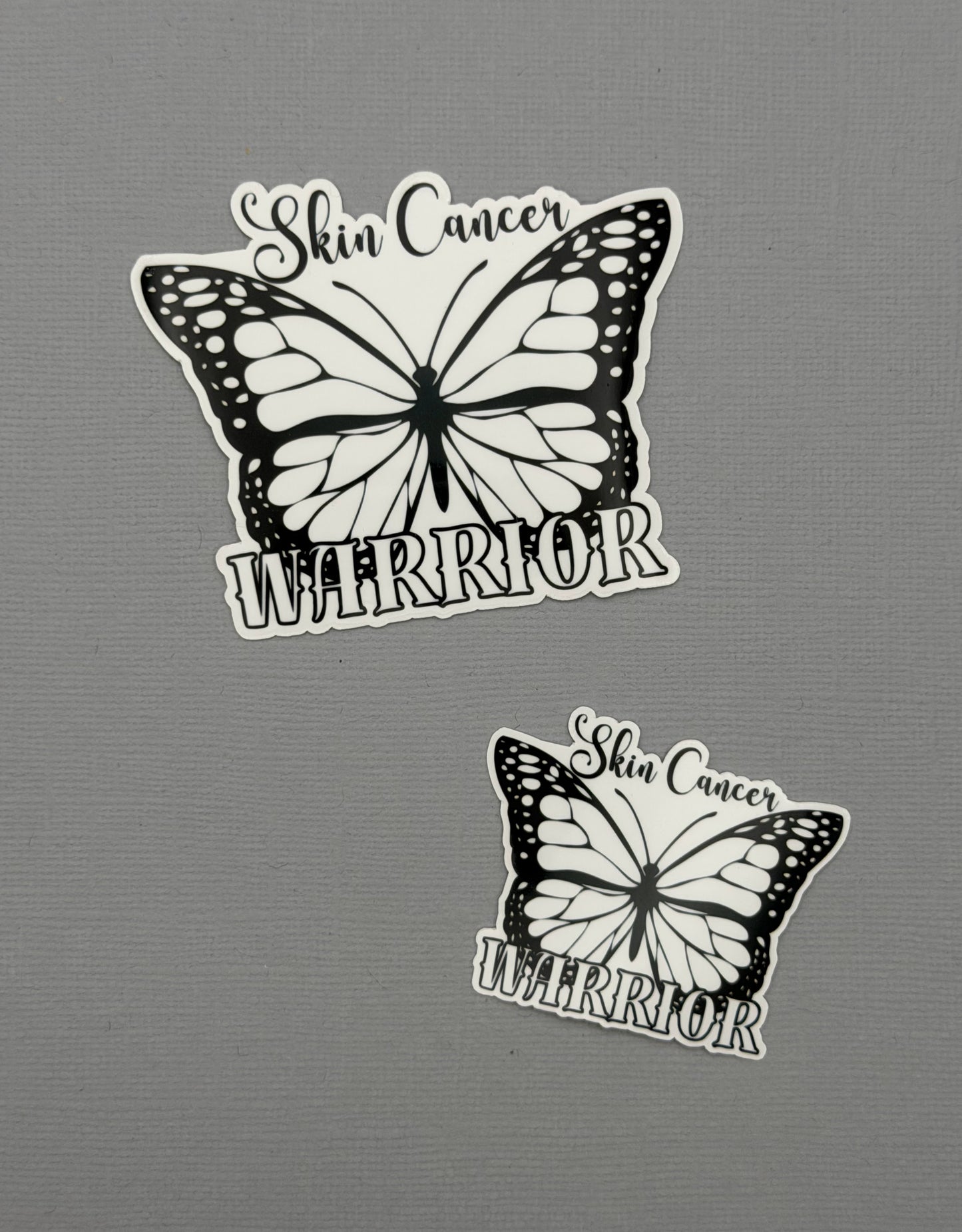 Skin Cancer Warrior Butterfly Sticker or Magnet