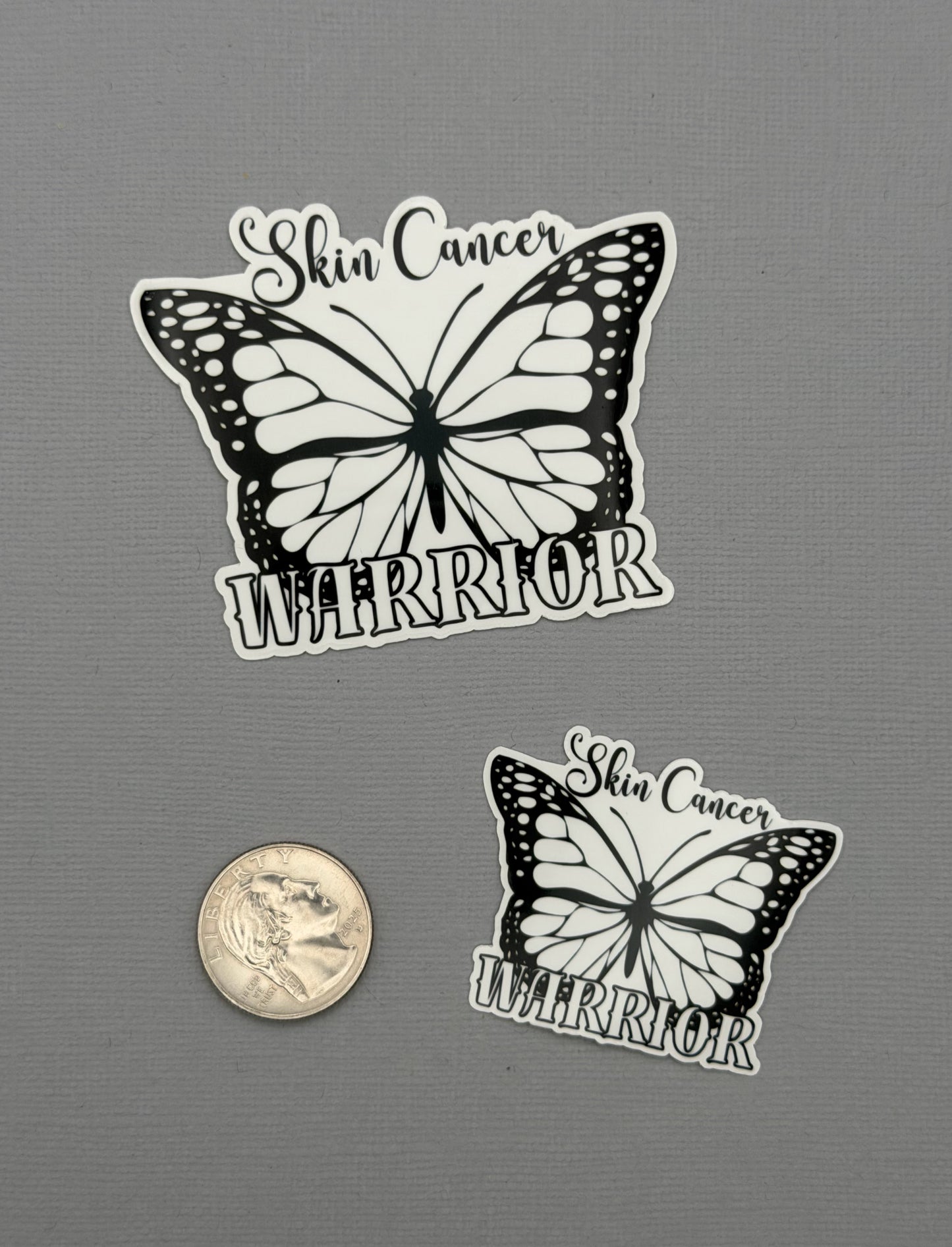 Skin Cancer Warrior Butterfly Sticker or Magnet