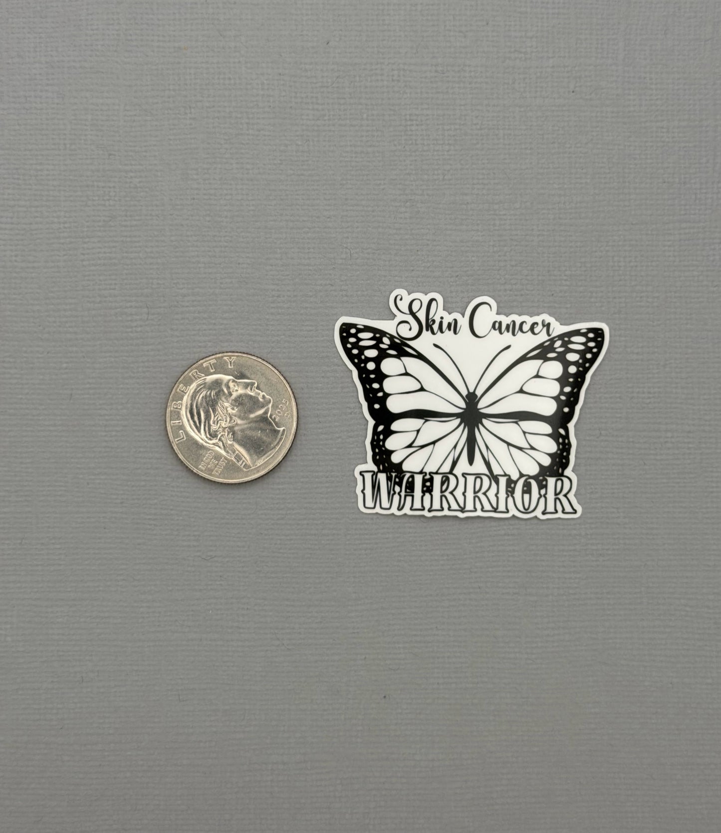 Skin Cancer Warrior Butterfly Sticker or Magnet