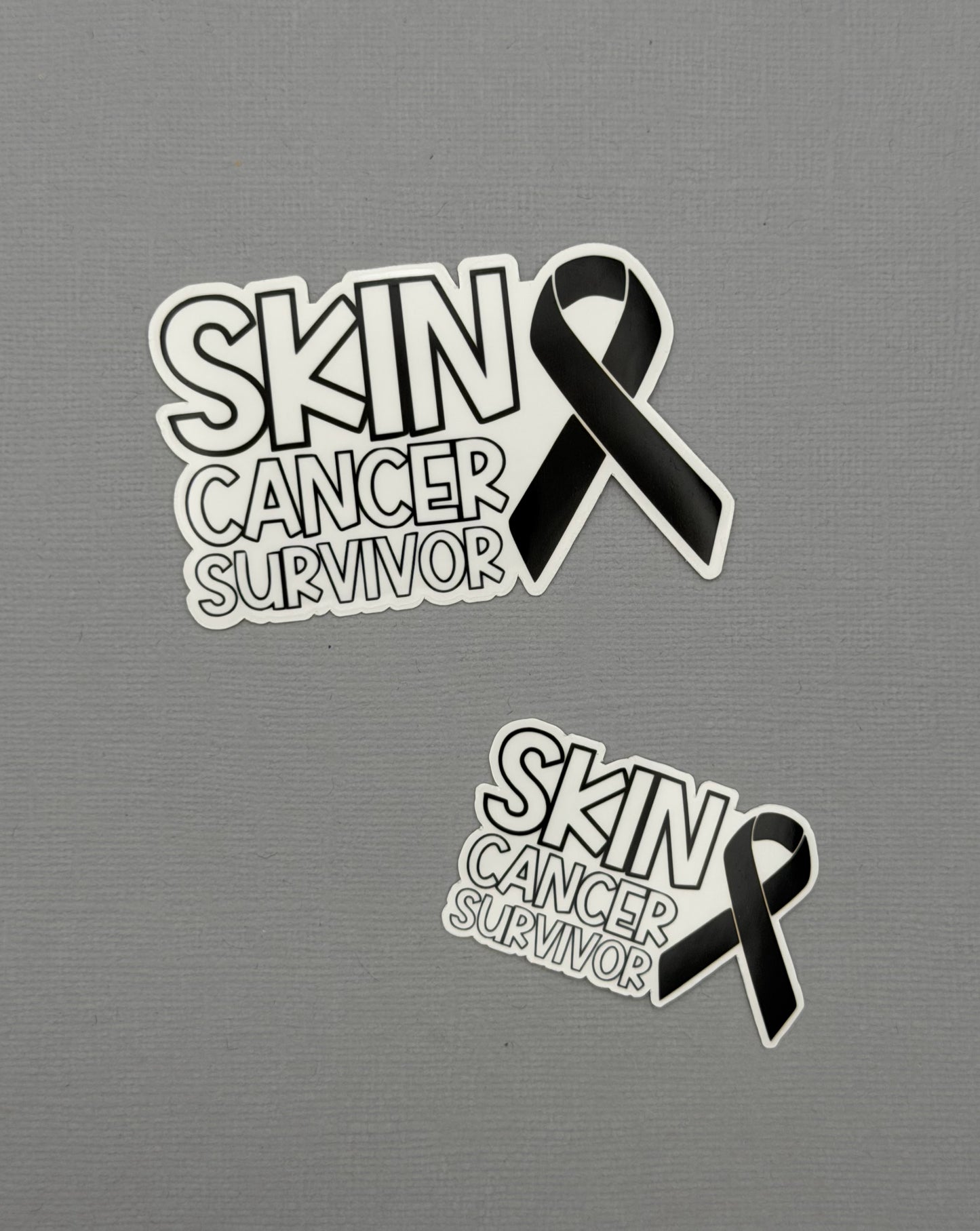 Skin Cancer Survivor with Ribbon Sticker or Magnet
