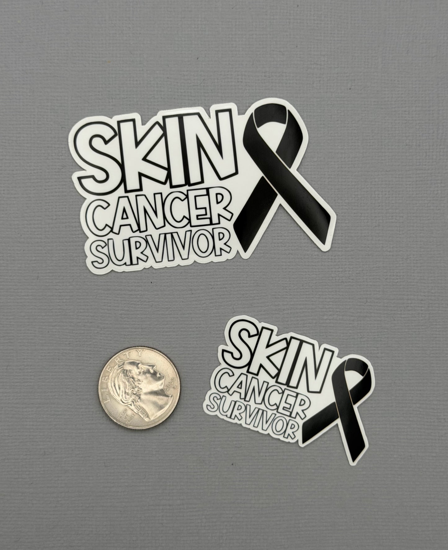 Skin Cancer Survivor with Ribbon Sticker or Magnet