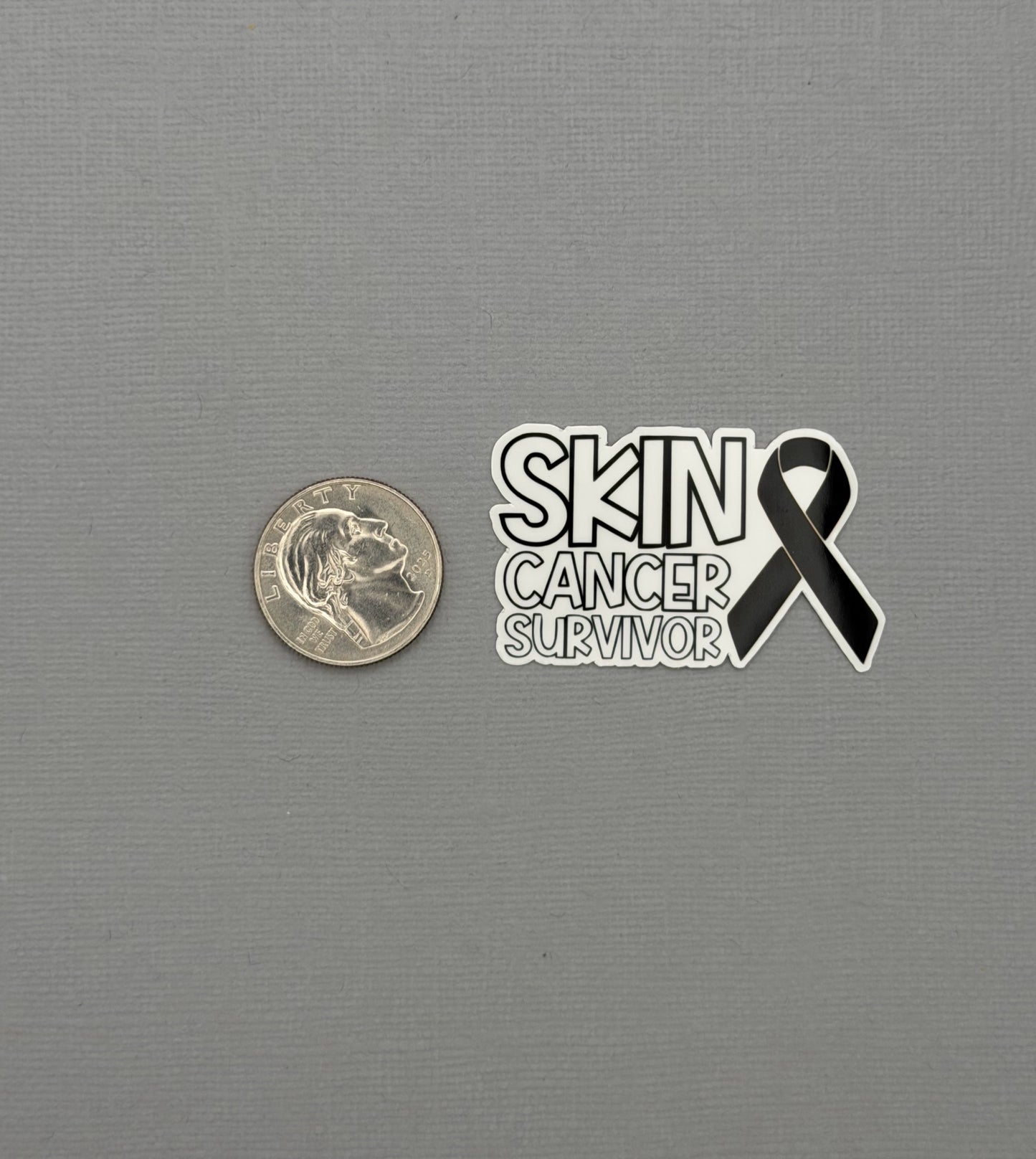 Skin Cancer Survivor with Ribbon Sticker or Magnet