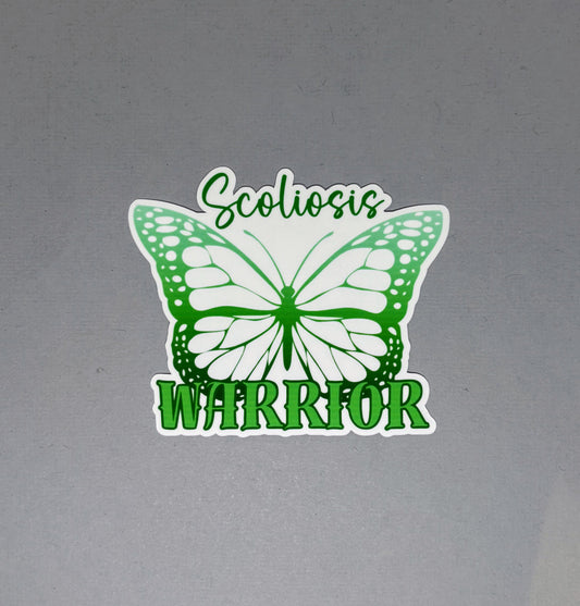 Scoliosis Warrior Butterfly Sticker