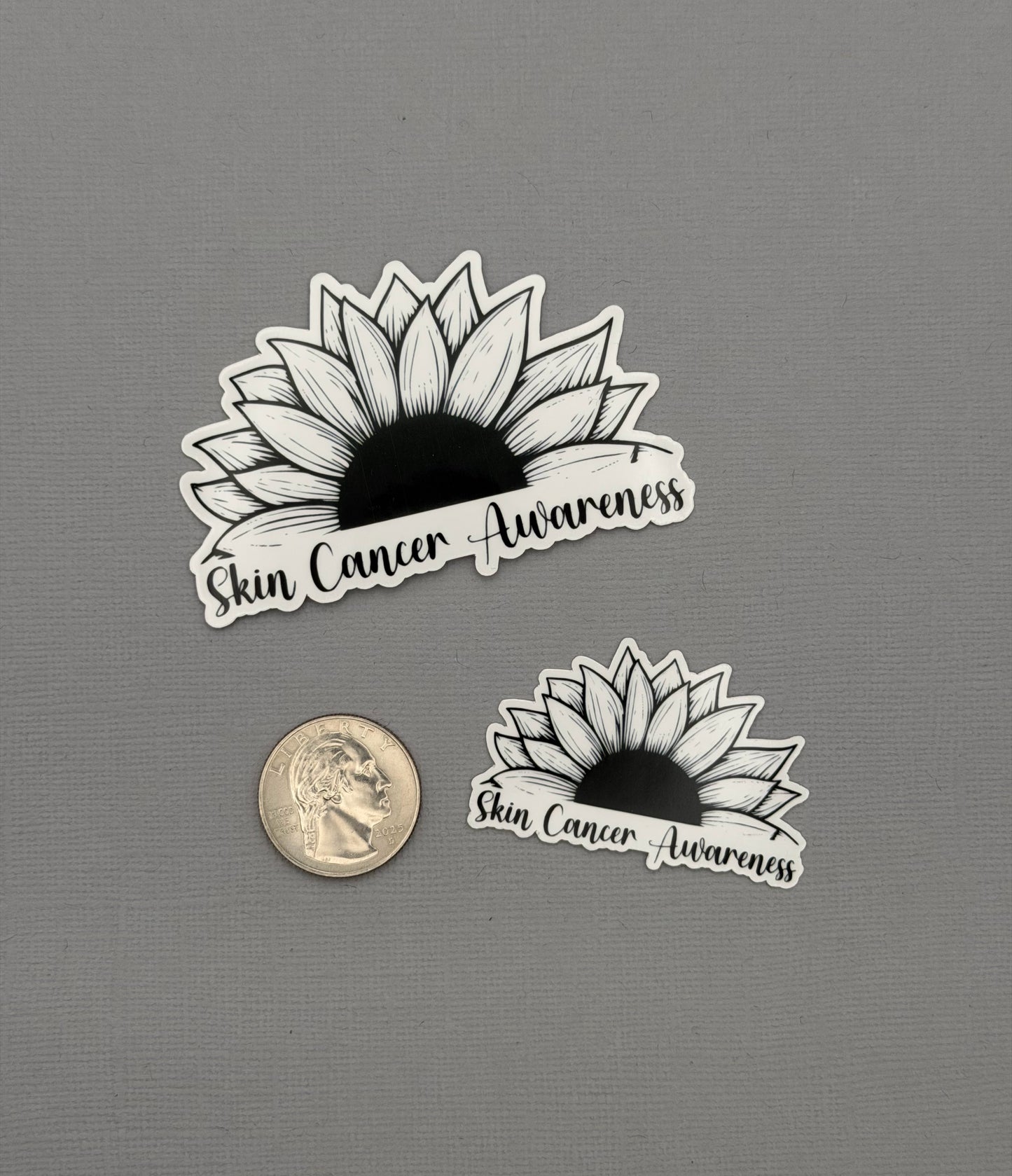 Skin Cancer Awareness Sunflower Sticker or Magnet