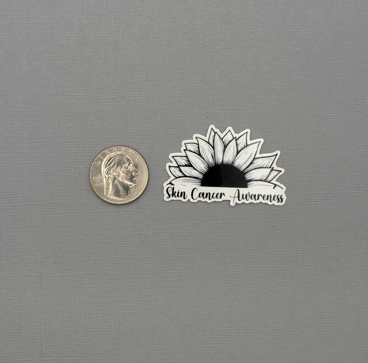 Skin Cancer Awareness Sunflower Sticker or Magnet