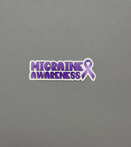 Migraine Awareness with Ribbon Sticker or Magnet