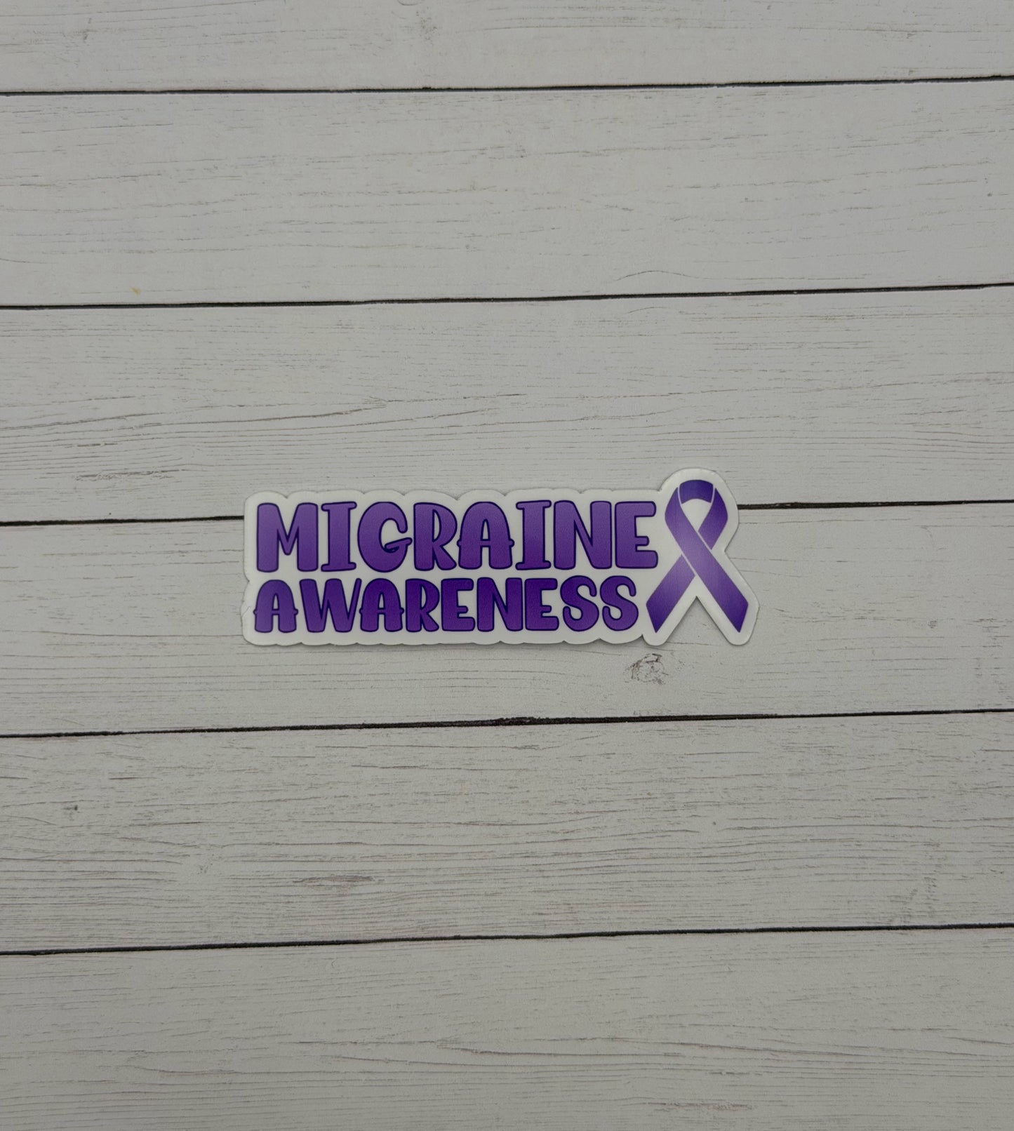 Migraine Awareness with Ribbon Sticker or Magnet