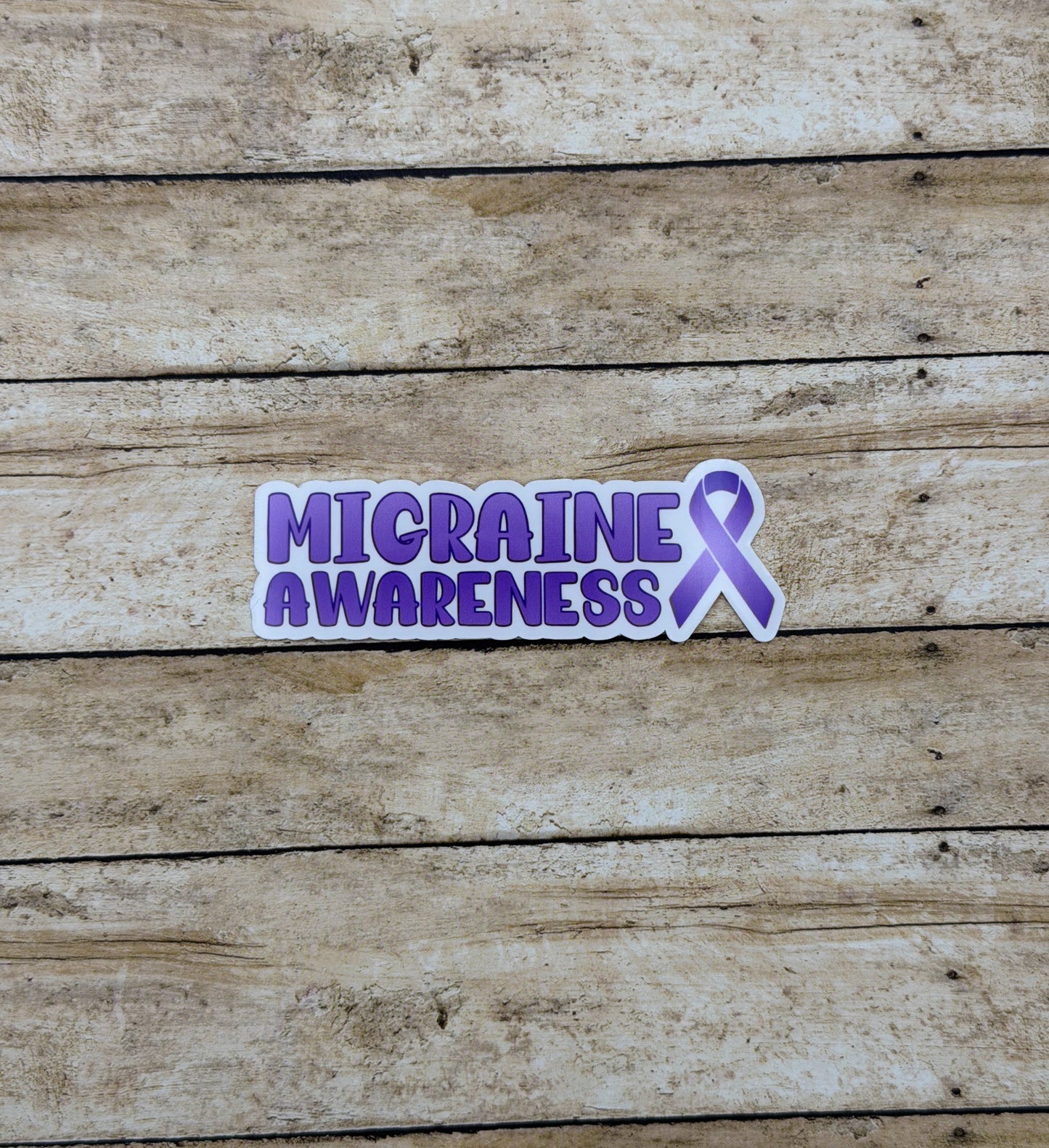 Migraine Awareness with Ribbon Sticker or Magnet