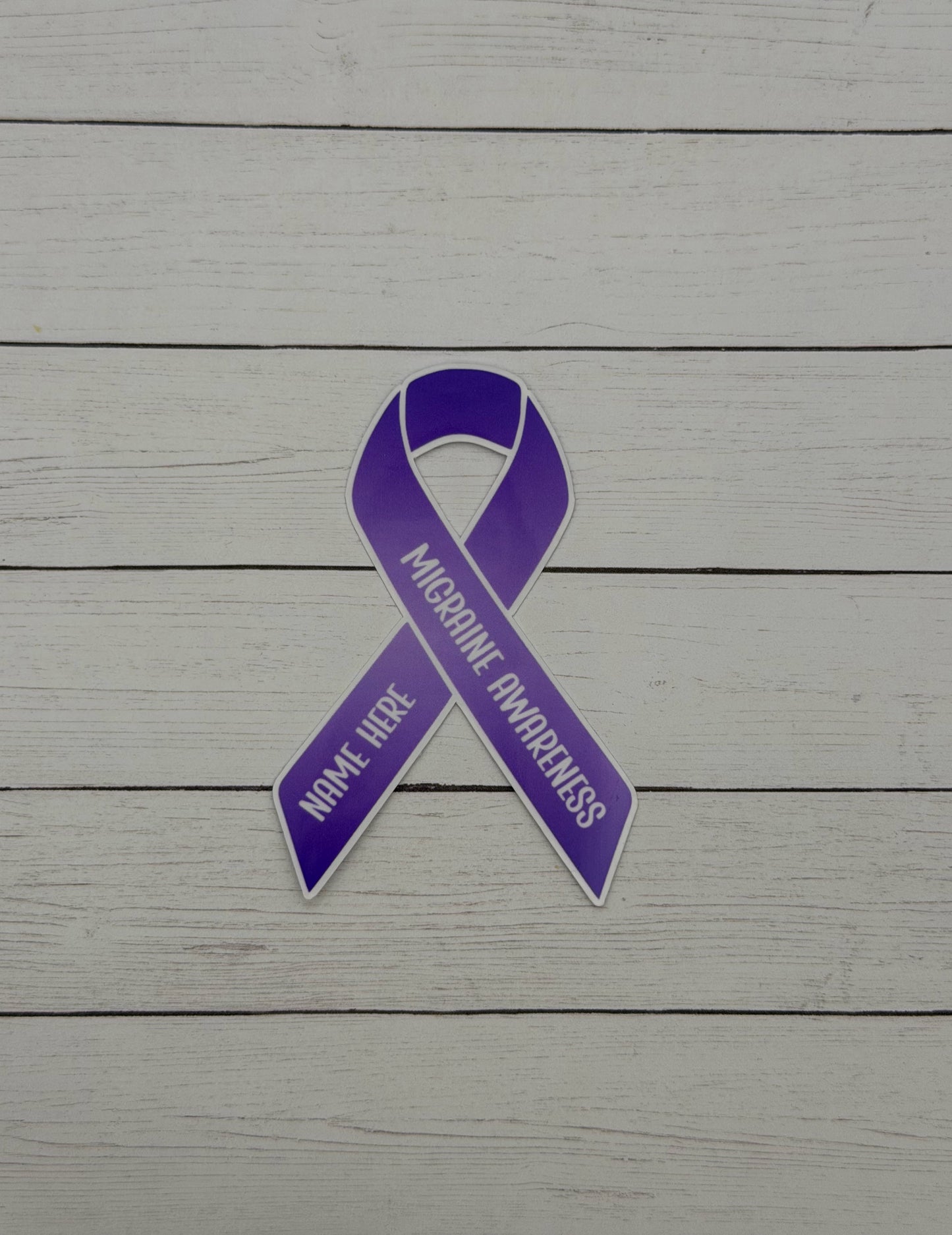 Migraine Awareness Custom Ribbon Sticker or Magnet