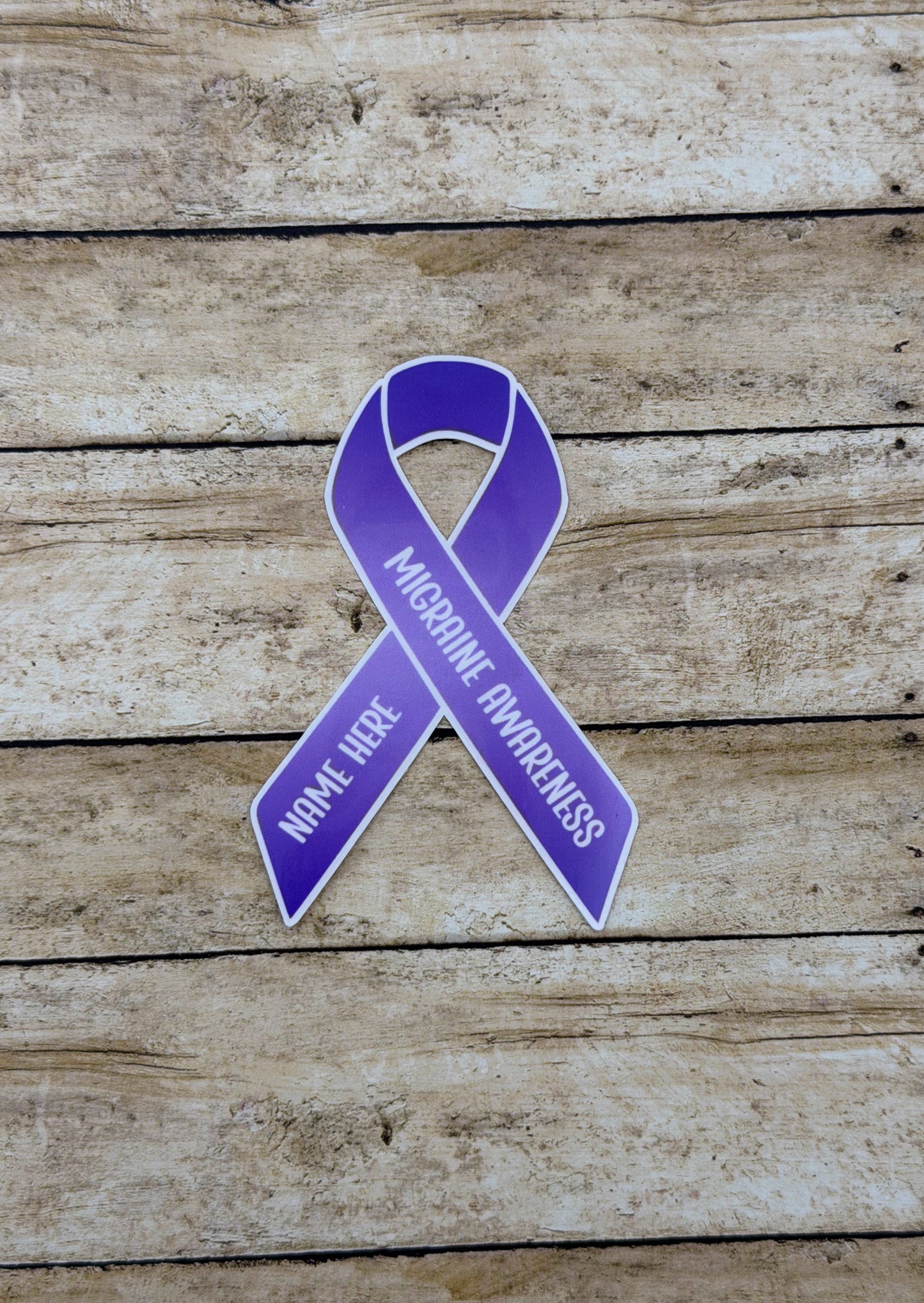 Migraine Awareness Custom Ribbon Sticker or Magnet