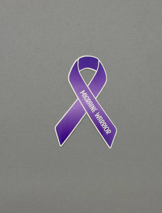 Migraine Warrior Ribbon Sticker or Magnet