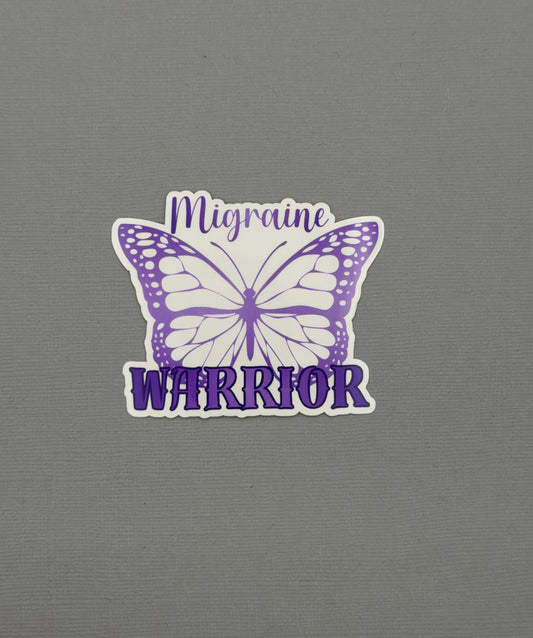 Migraine Warrior Butterfly Sticker or Magnet