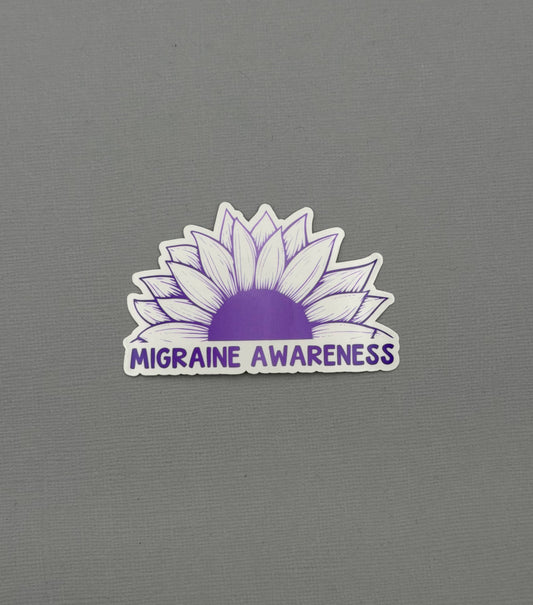 Migraine Awareness Sunflower Sticker or Magnet