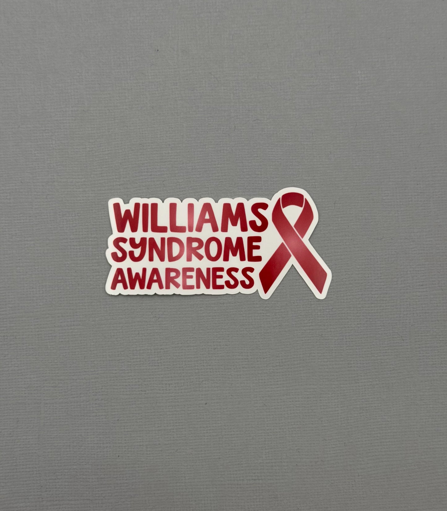 Williams Syndrome Awareness with Ribbon Sticker or Magnet