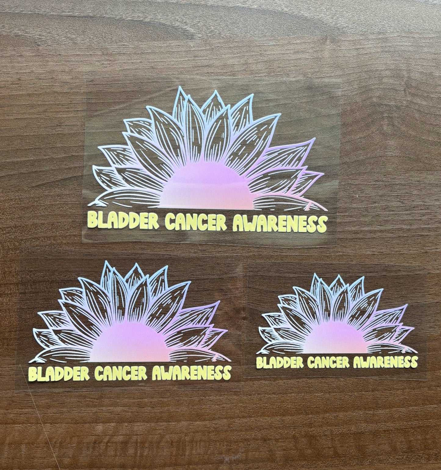 Bladder Cancer Awareness Sunflower Car Decal