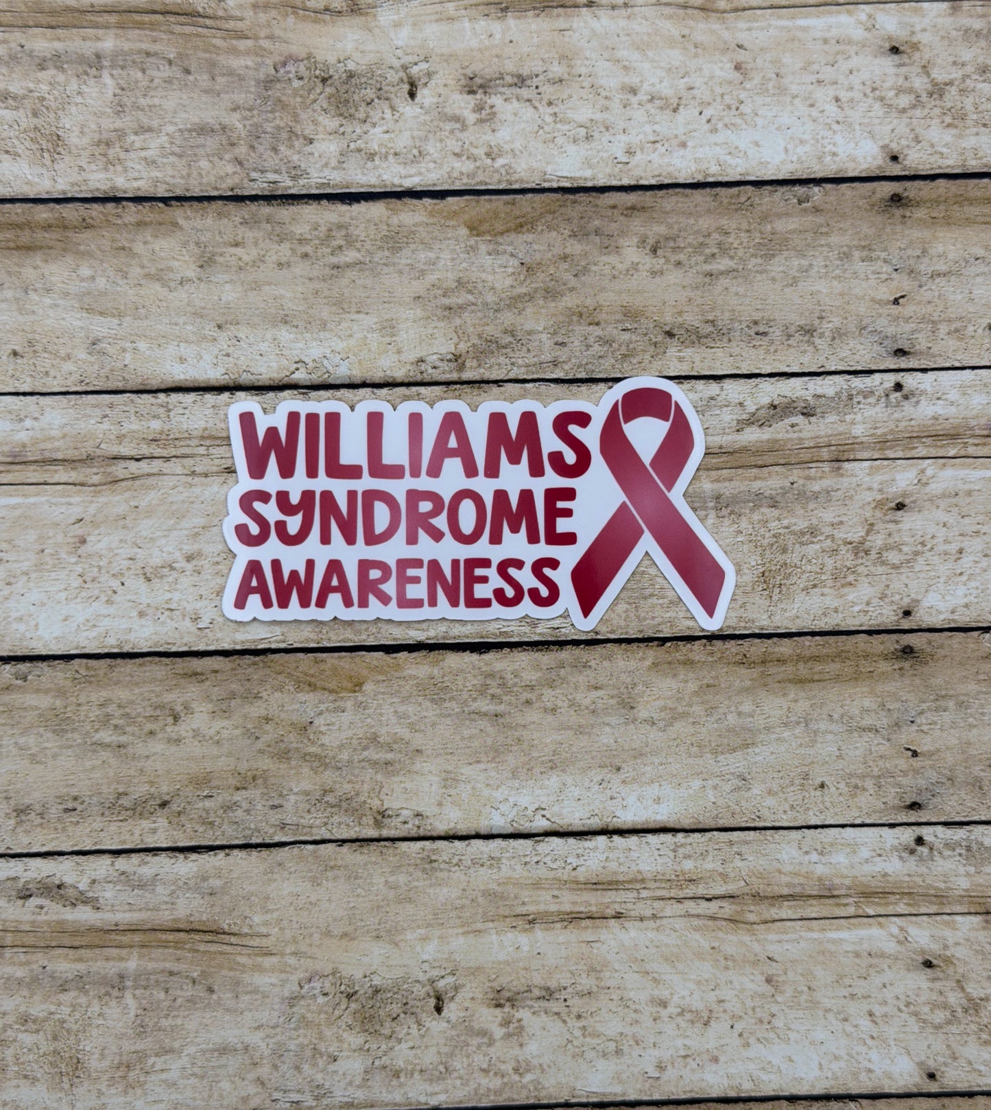Williams Syndrome Awareness with Ribbon Sticker or Magnet
